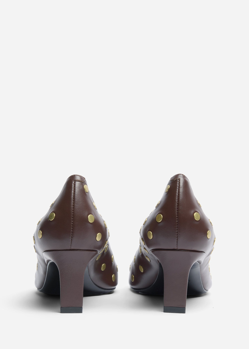 Studded Kitten Heel in Calf Skin Leather 3