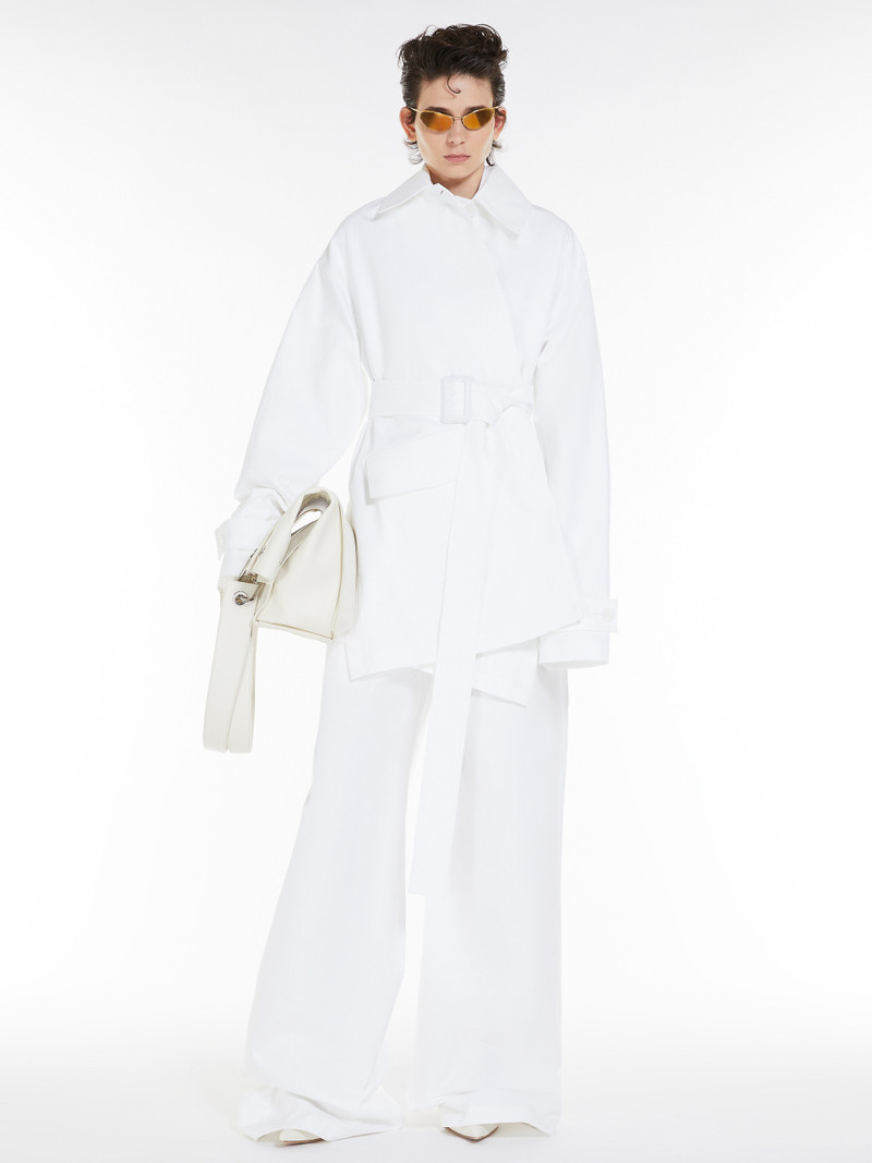 Sportmax FEBO Oversized bonded cotton trousers outlook