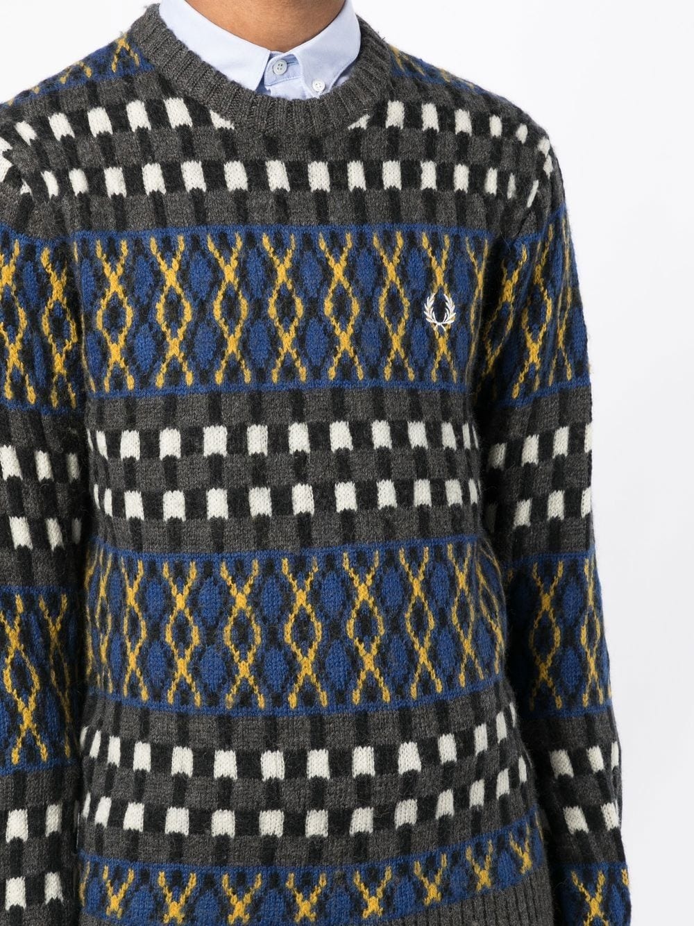 fair-isle knit wool jumper - 5