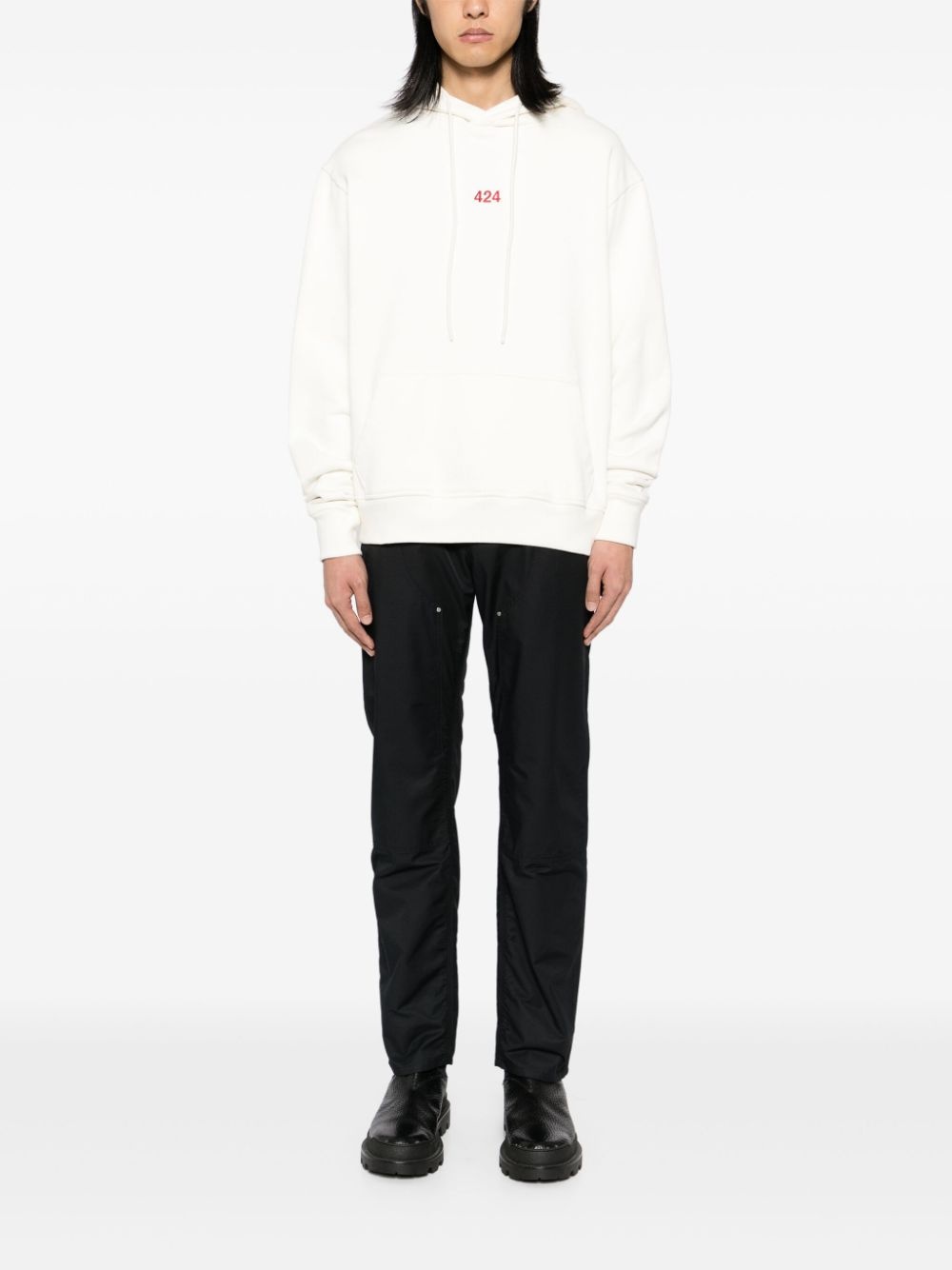 logo-embroidered hoodie - 2