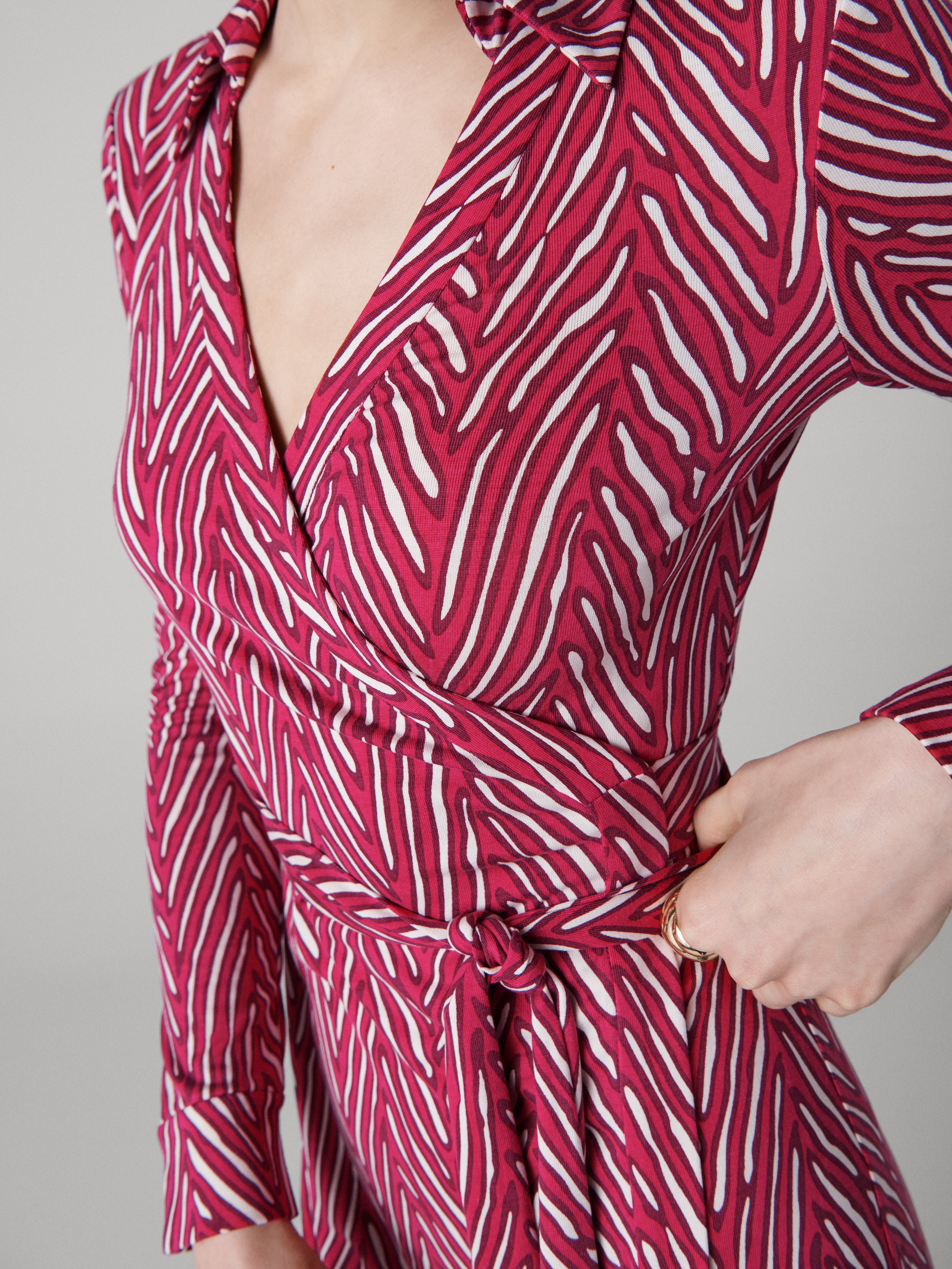 Abigail Silk Jersey Midi Wrap Dress - 3