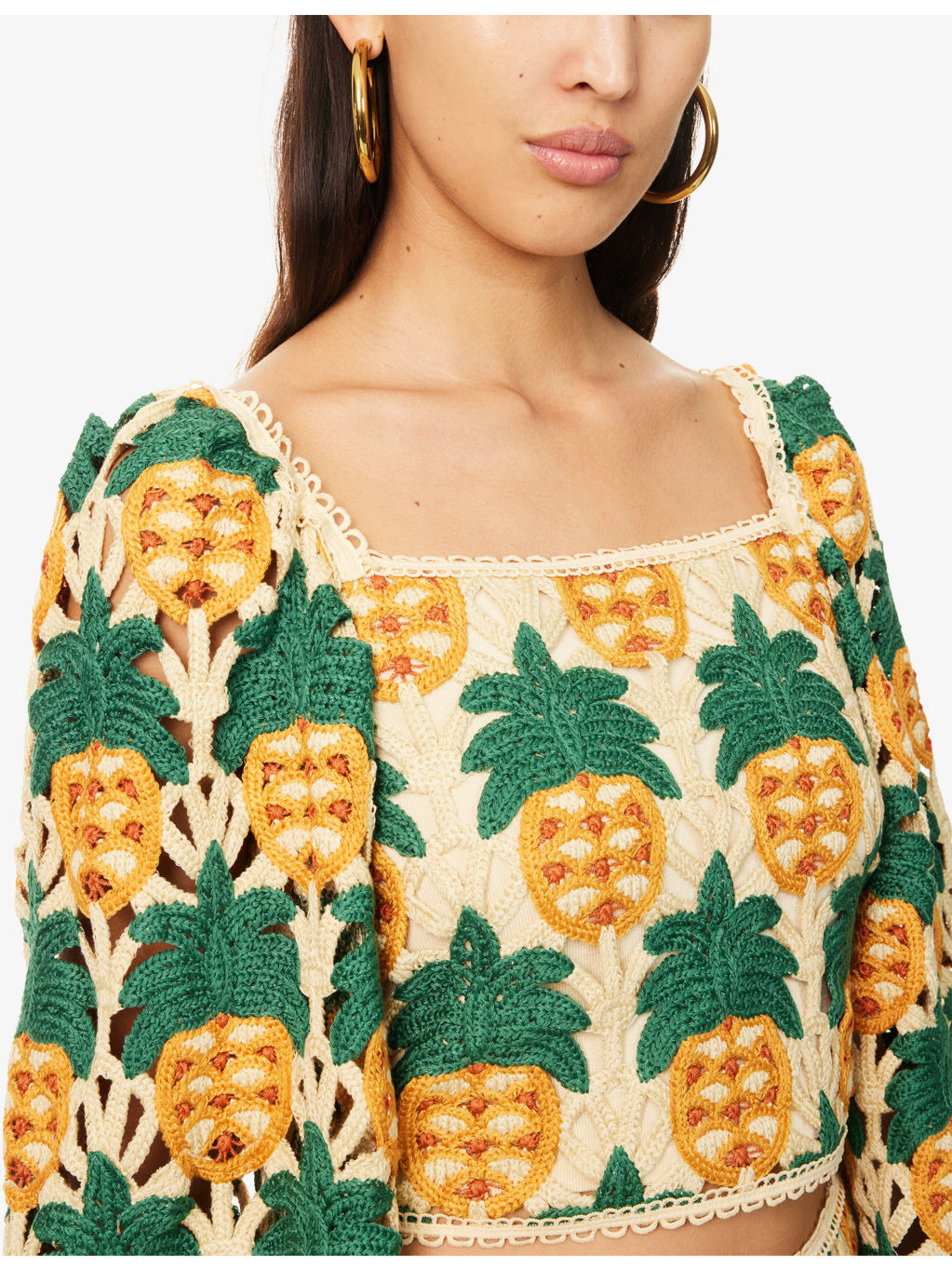 Pineapple Crochet Woven Top - 5