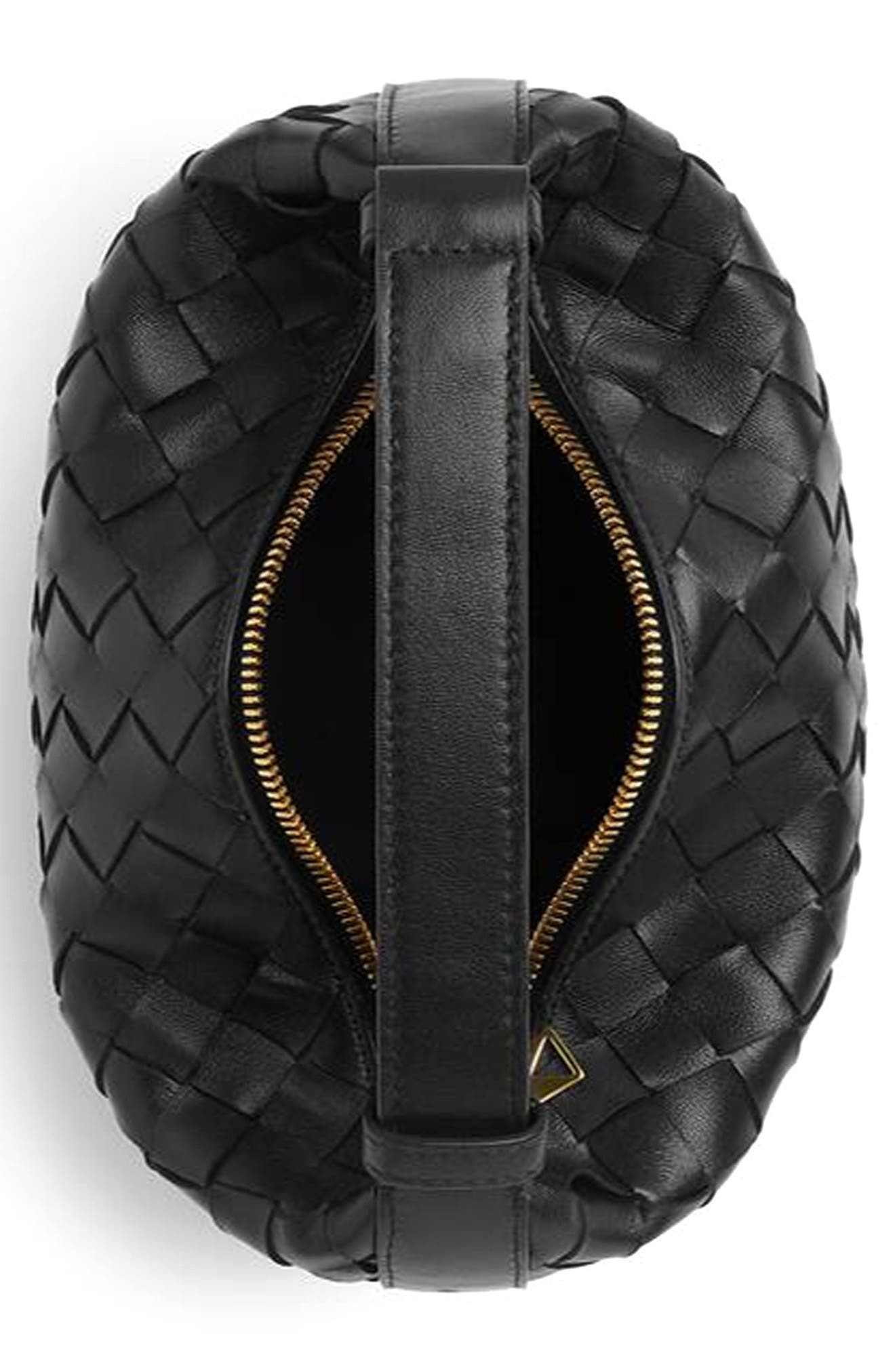 Bottega Veneta Mini Wallace Intrecciato Leather Shoulder Bag in Black/Gold at Nordstrom - 4