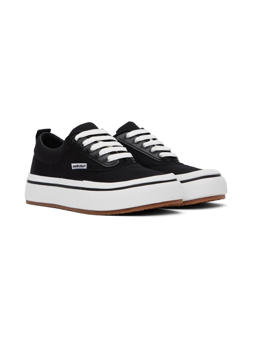 Black Vulcanized Lace Up Sneakers - 4