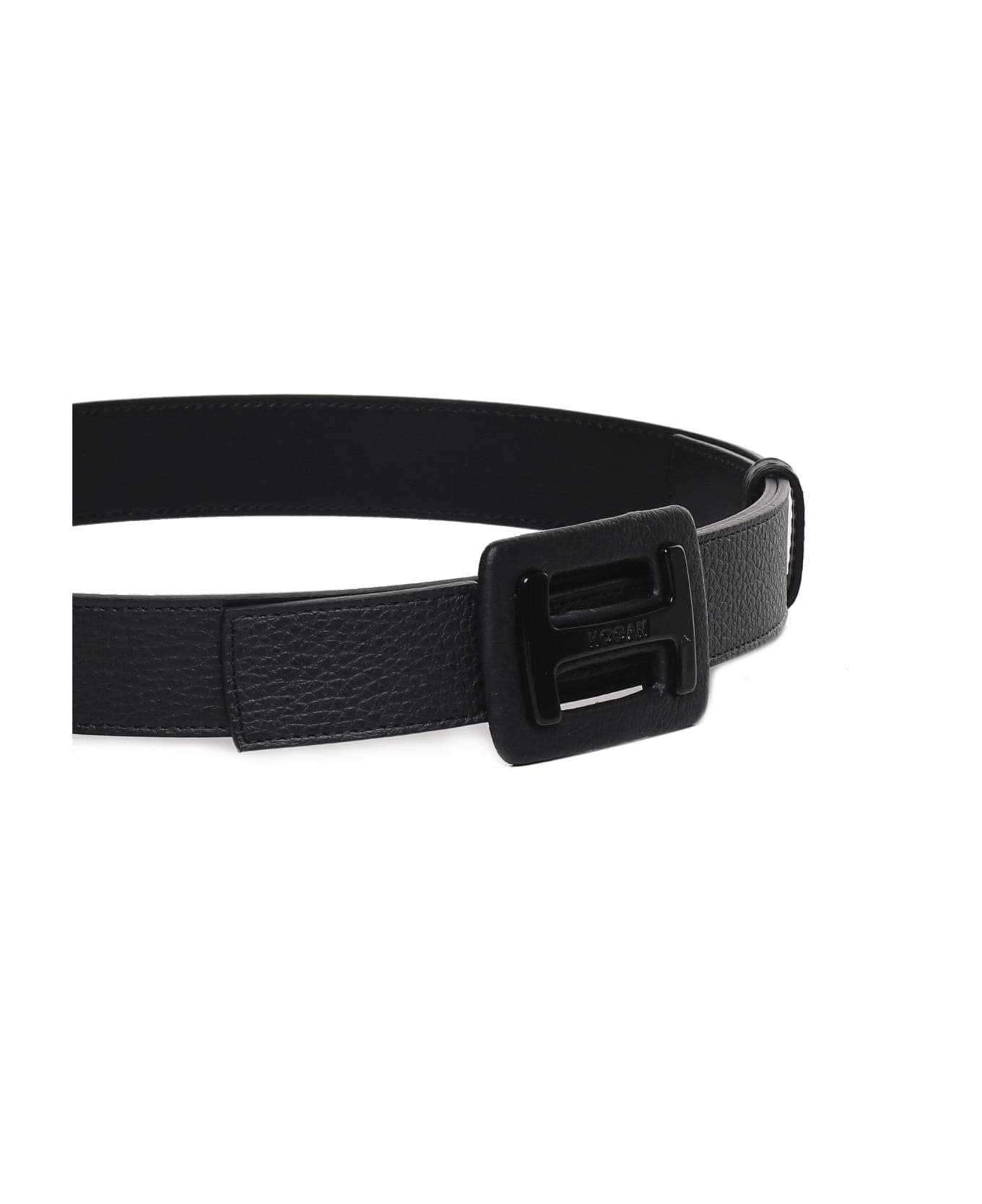 Leather Belt With Rectangular Buckle - 2