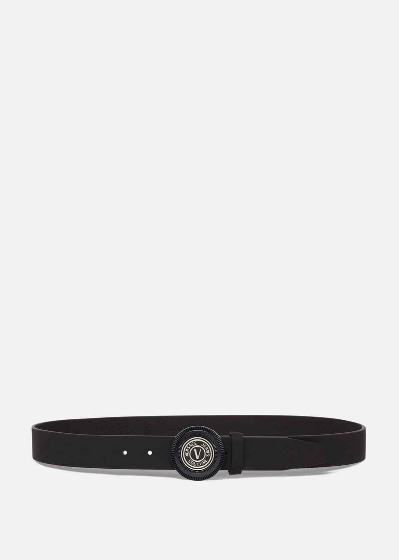 V-Emblem Round Buckle Belt 1