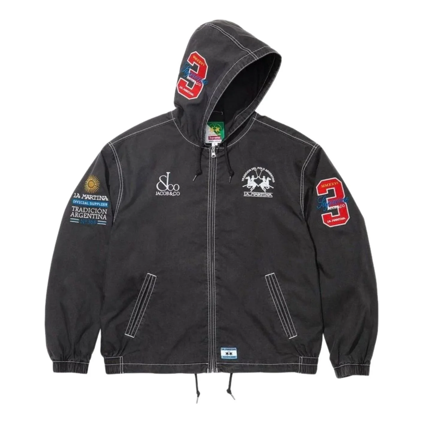 Supreme x La Martina SS26 Lightweight Hooded Jacket 'Black' SUP-SS26-319-BLK - 1