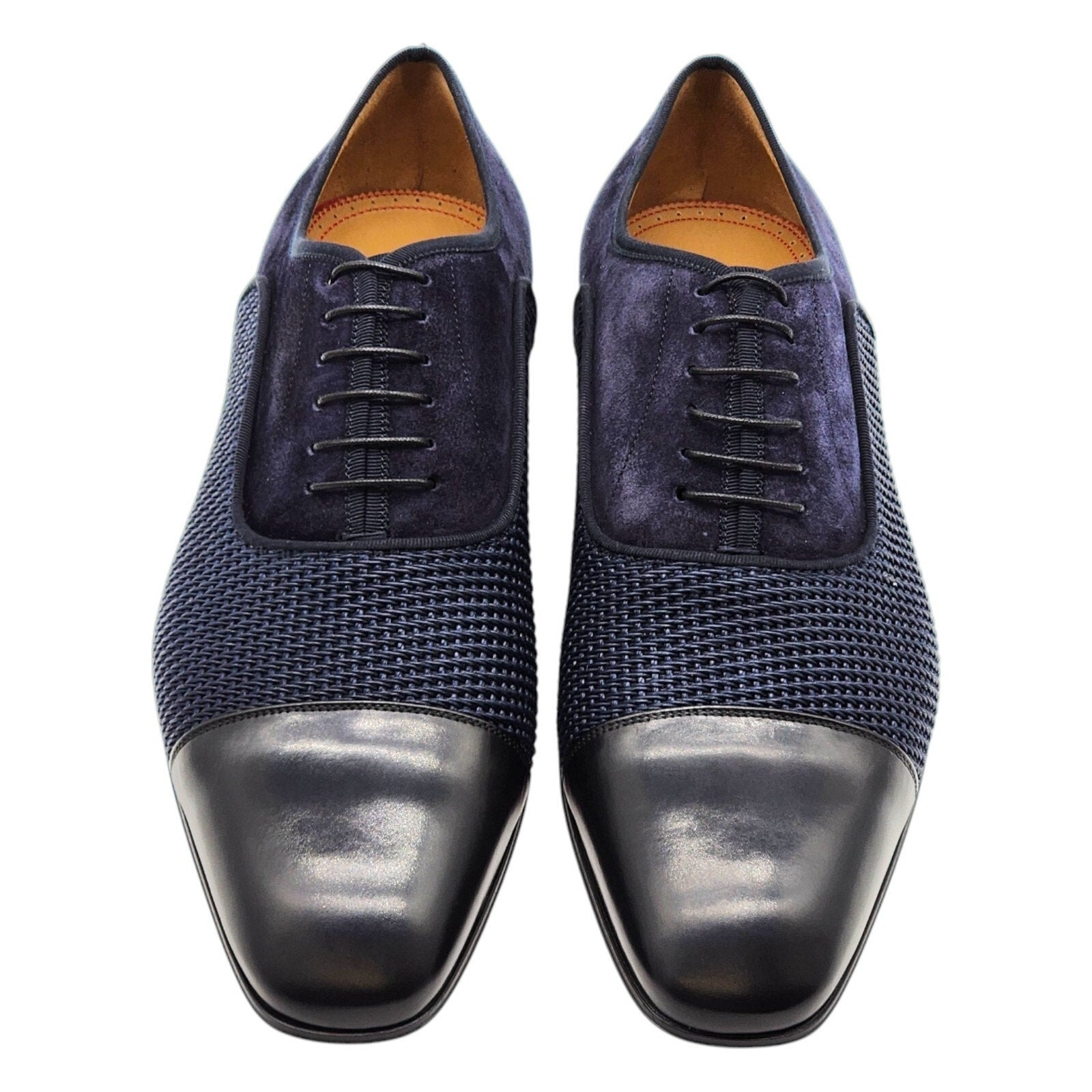 Christian Louboutin Greggo Leather and Suede Oxford Shoes in Blue EU 43 US 10 - 4