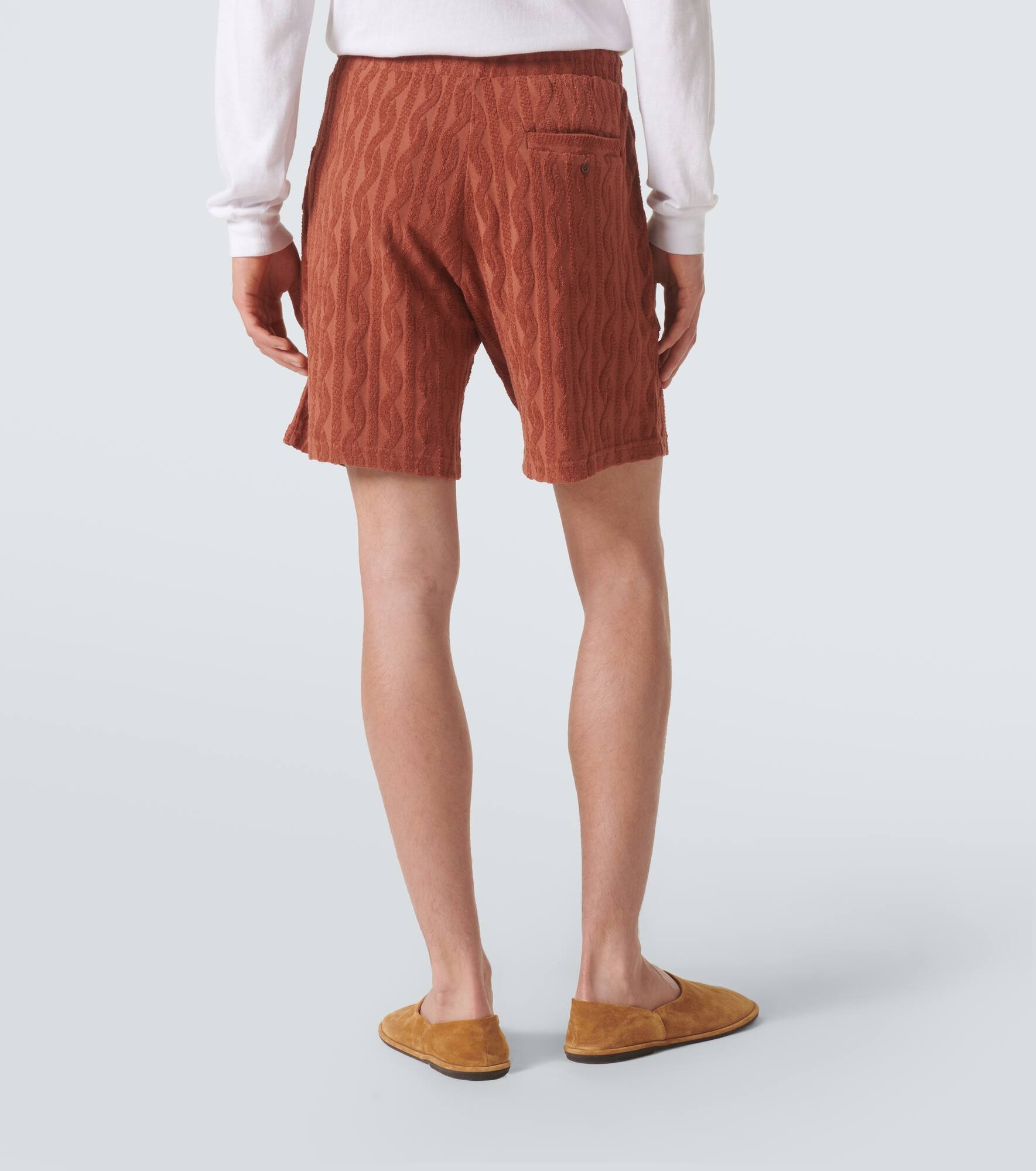 Augusto cotton terry jacquard shorts - 4