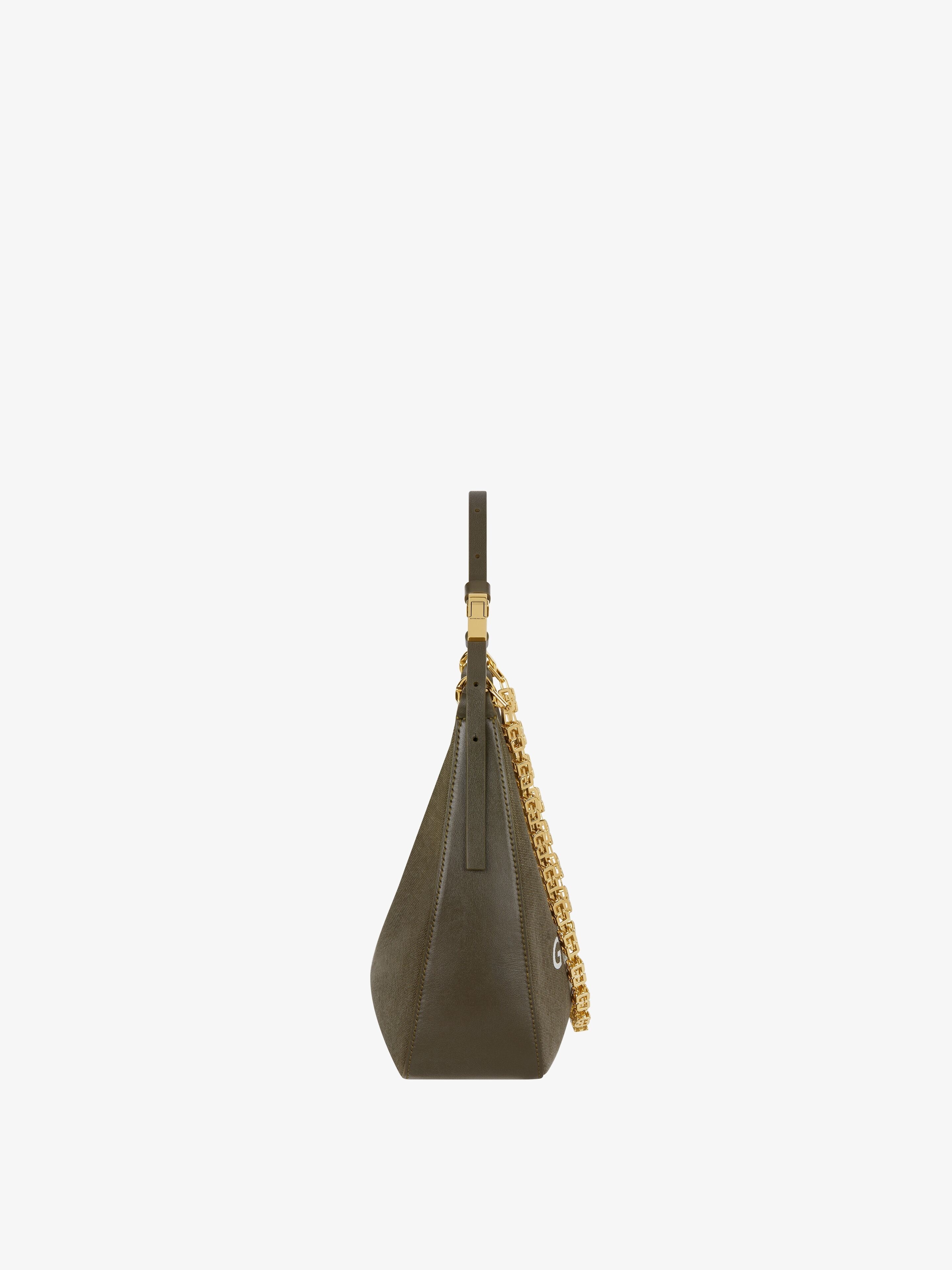 SMALL MOON CUT OUT BAG IN CANVAS WITH CHAIN - 3