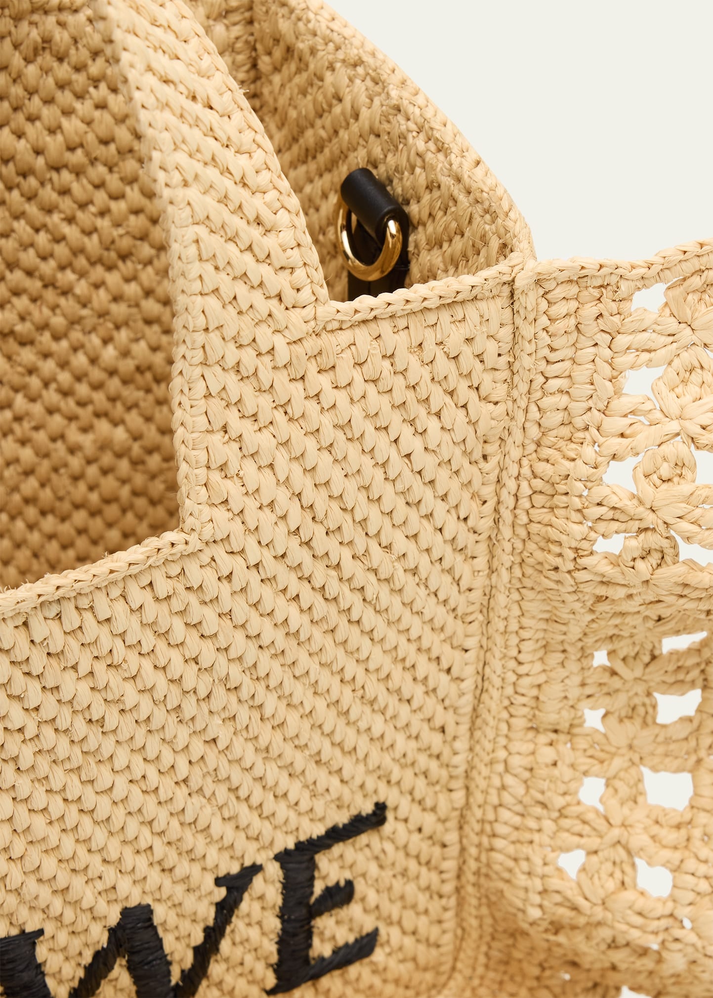 Small Ruffled Tote Bag in Raffia - 5