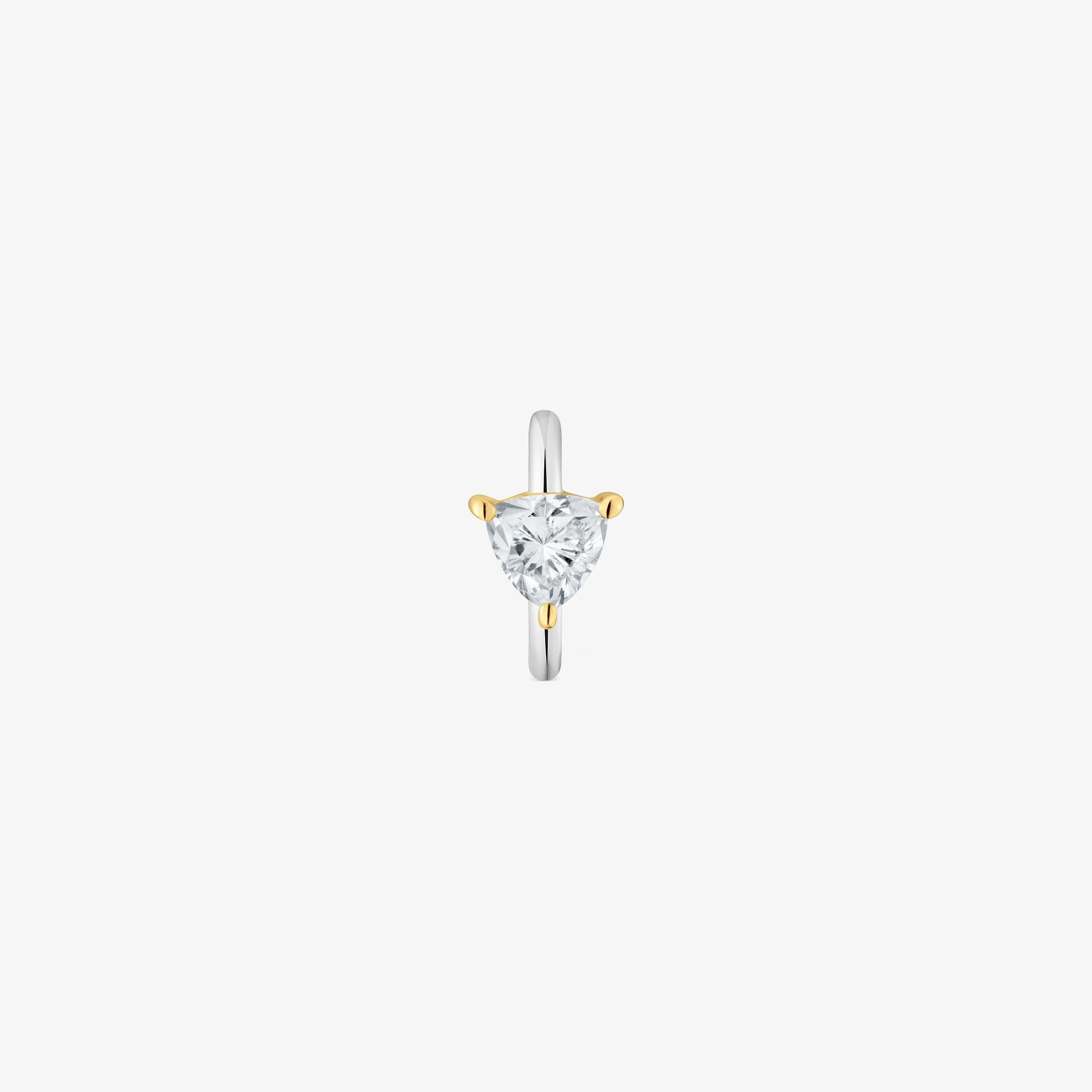 Single 14K solid gold Hoop earring with 0.14ct lab-grown diamond TOUS Shine LGD - 1
