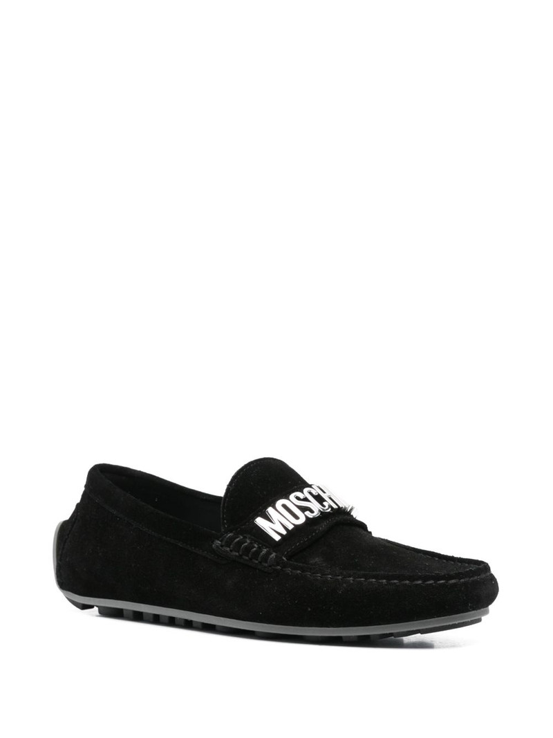 Moschino logo-plaque loafers outlook