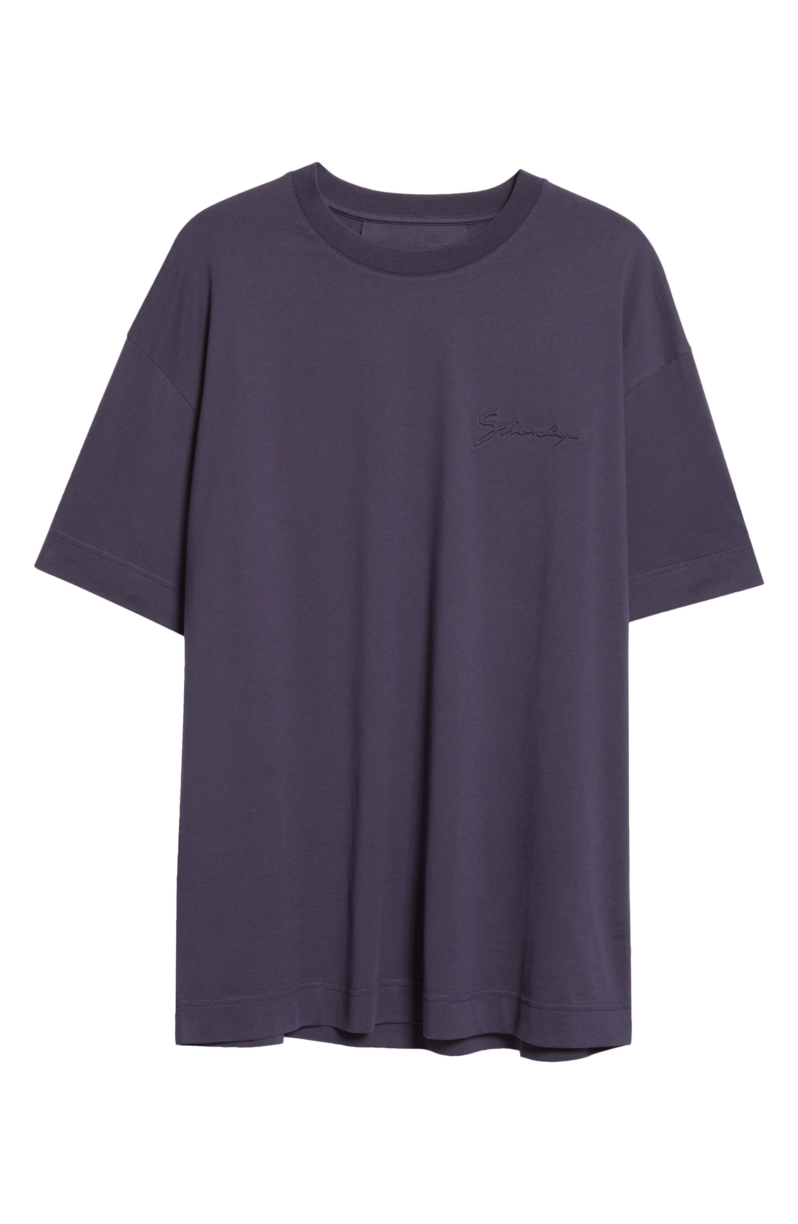 Givenchy Logo Embroidered T-Shirt in Dark Blue at Nordstrom - 5