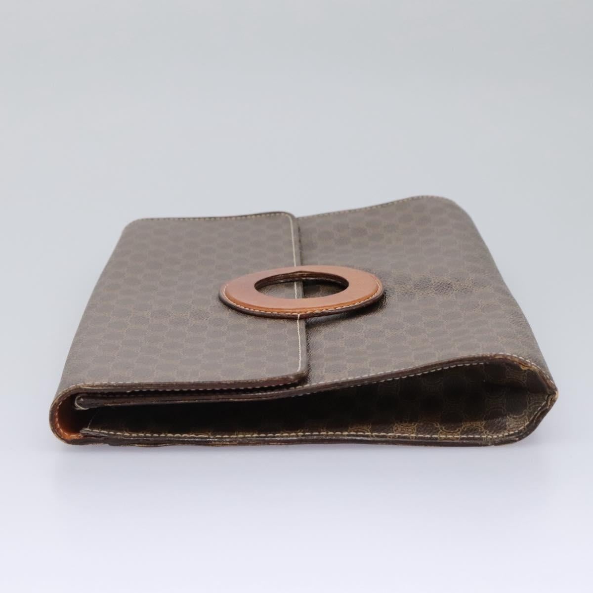 CELINE Macadam Canvas Shoulder Bag Pvc Brown Gold - 3