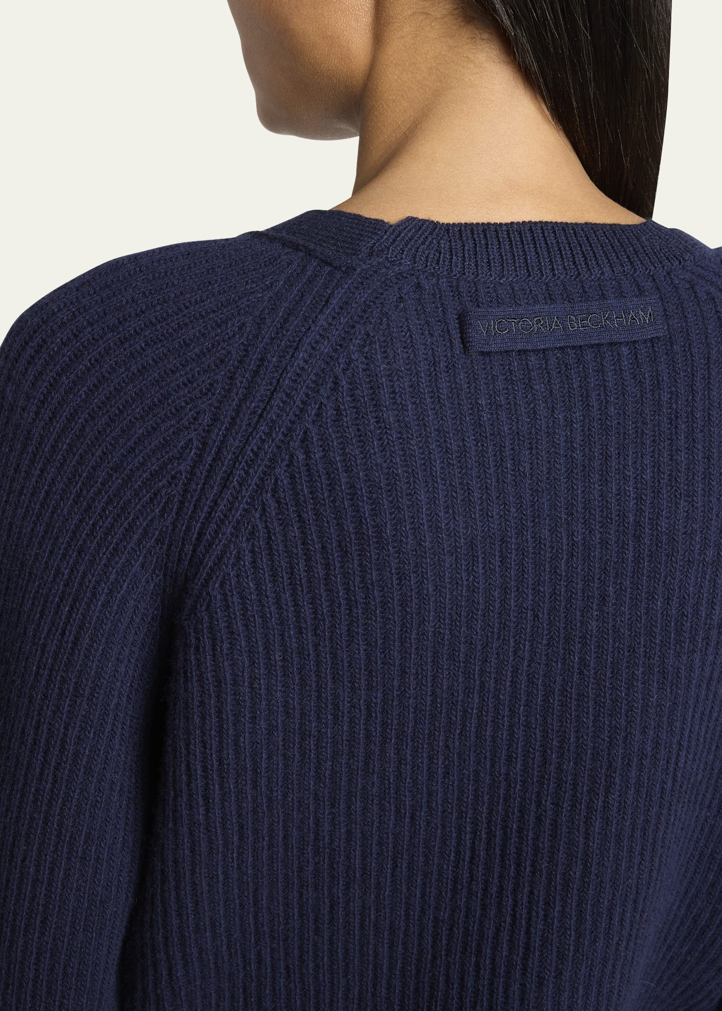 Stepped Hem V-Neck Cashmere Wool Cardigan - 5