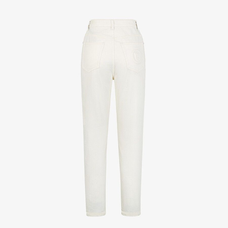 FENDI White denim jeans outlook