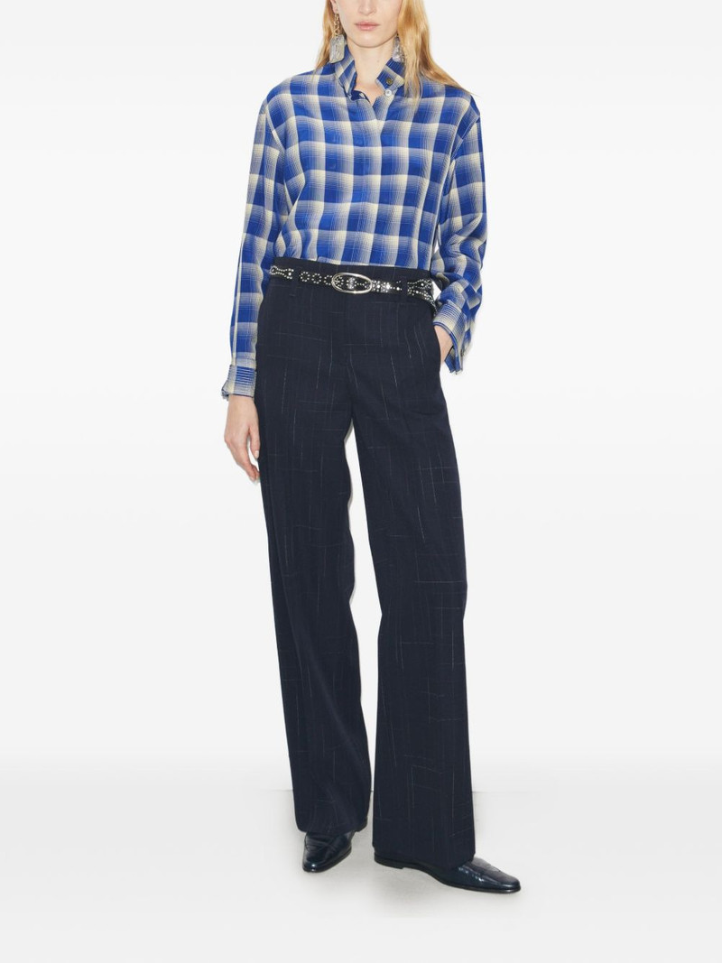 TORY BURCH wide-leg plaid palazzo pants outlook