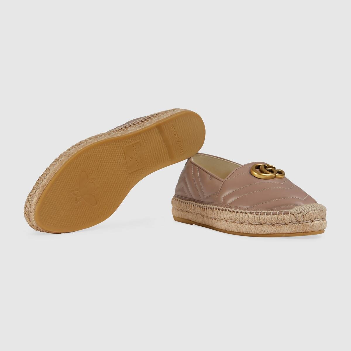 Leather espadrille with Double G - 5