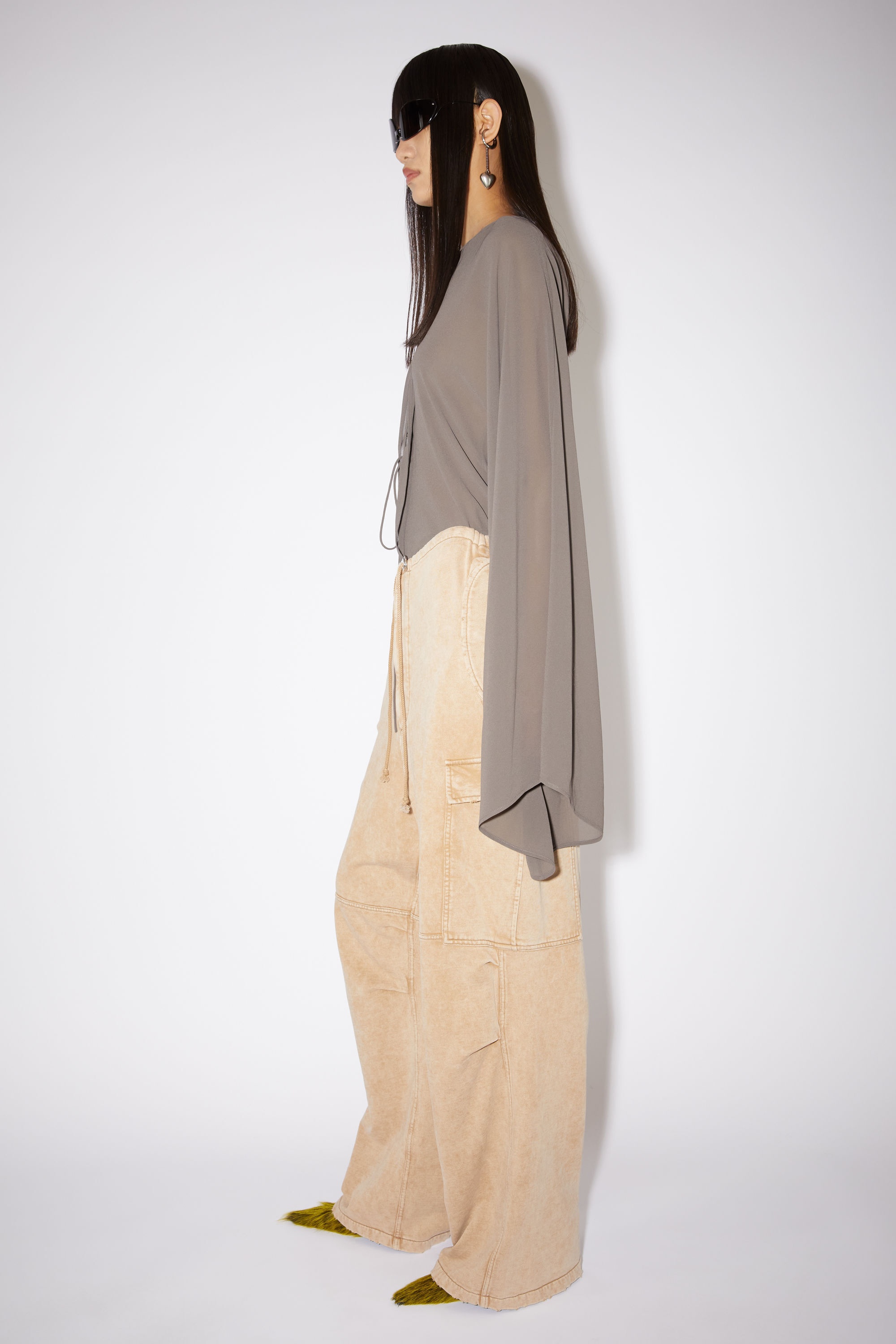 Cargo fleece trousers - Warm beige - 4