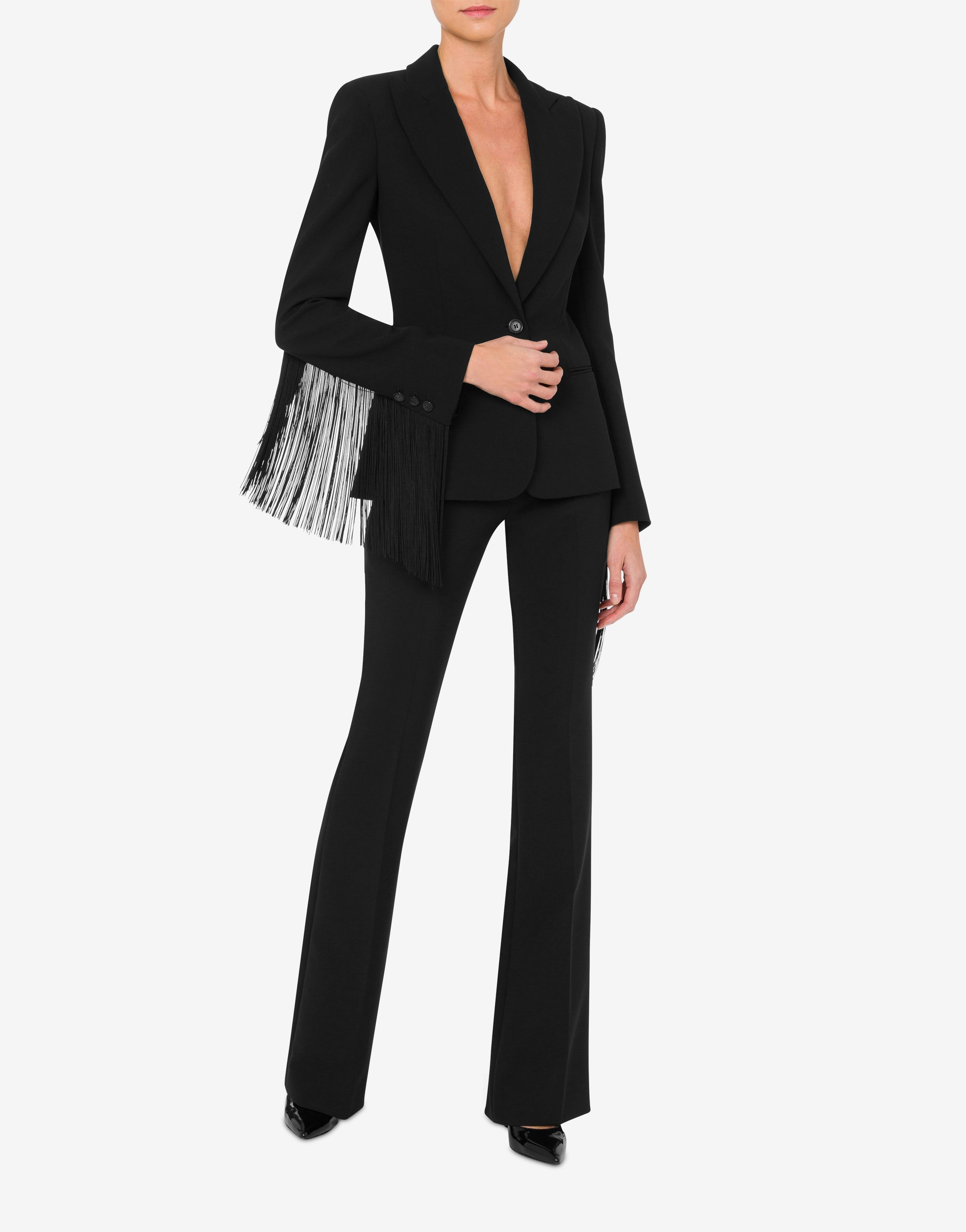 CRÊPE JACKET WITH FRINGES - 2