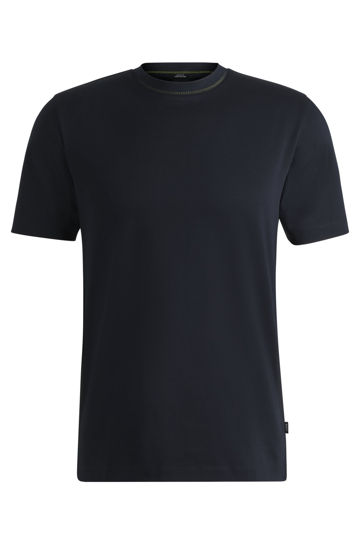 MERCERIZED-COTTON SLIM-FIT T-SHIRT WITH COLLAR STRIPE - 1