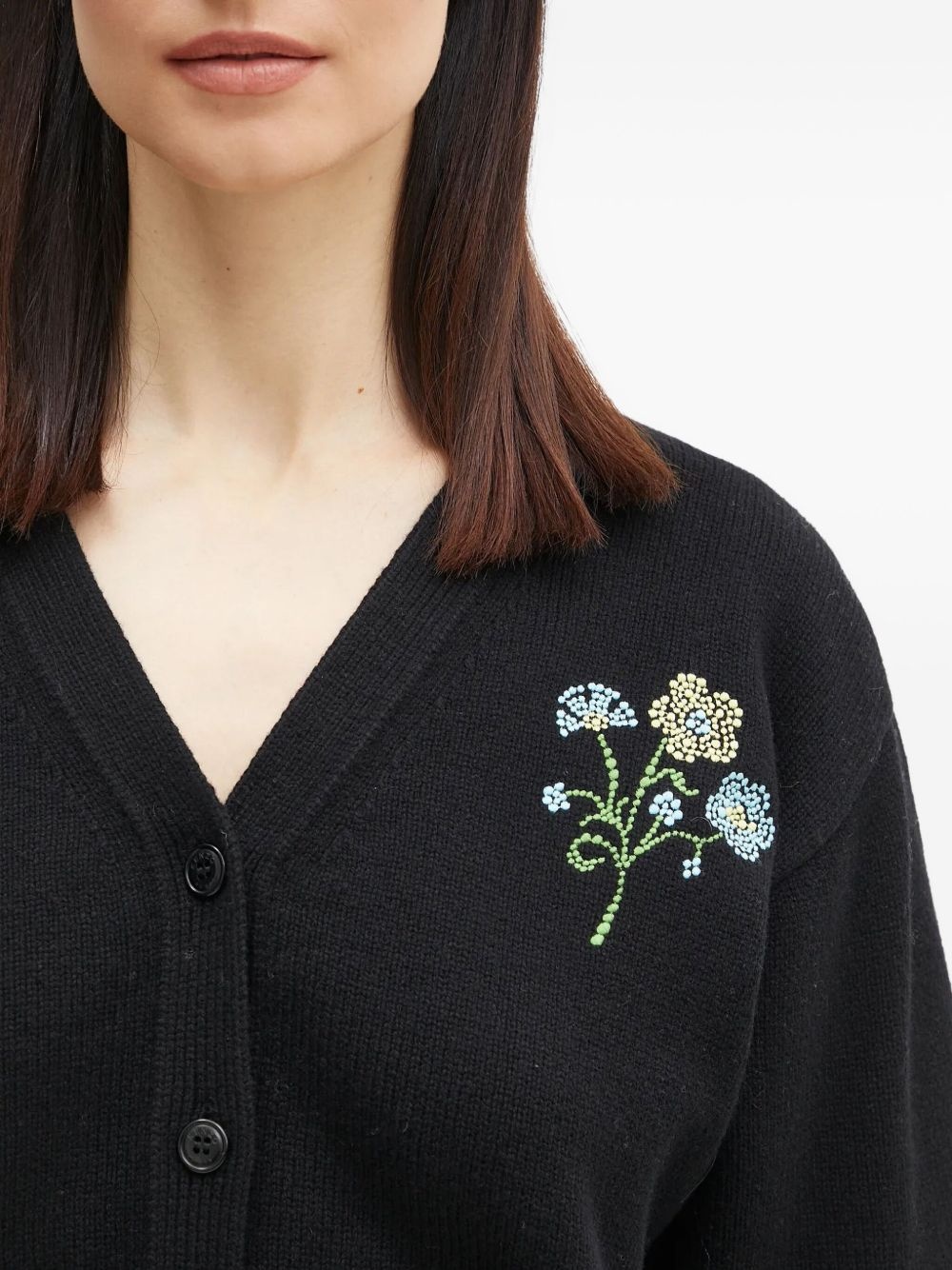 floral-embroidered cardigan - 5