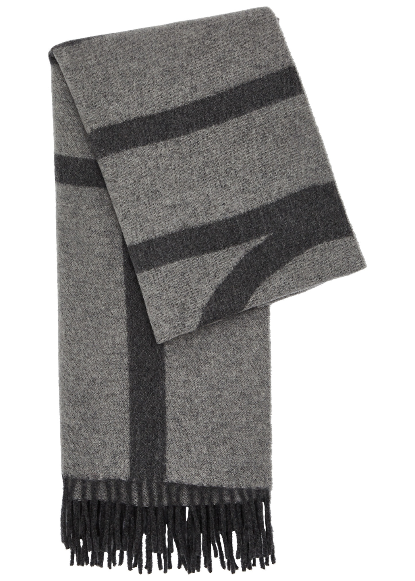 Logo-monogrammed wool scarf - 1