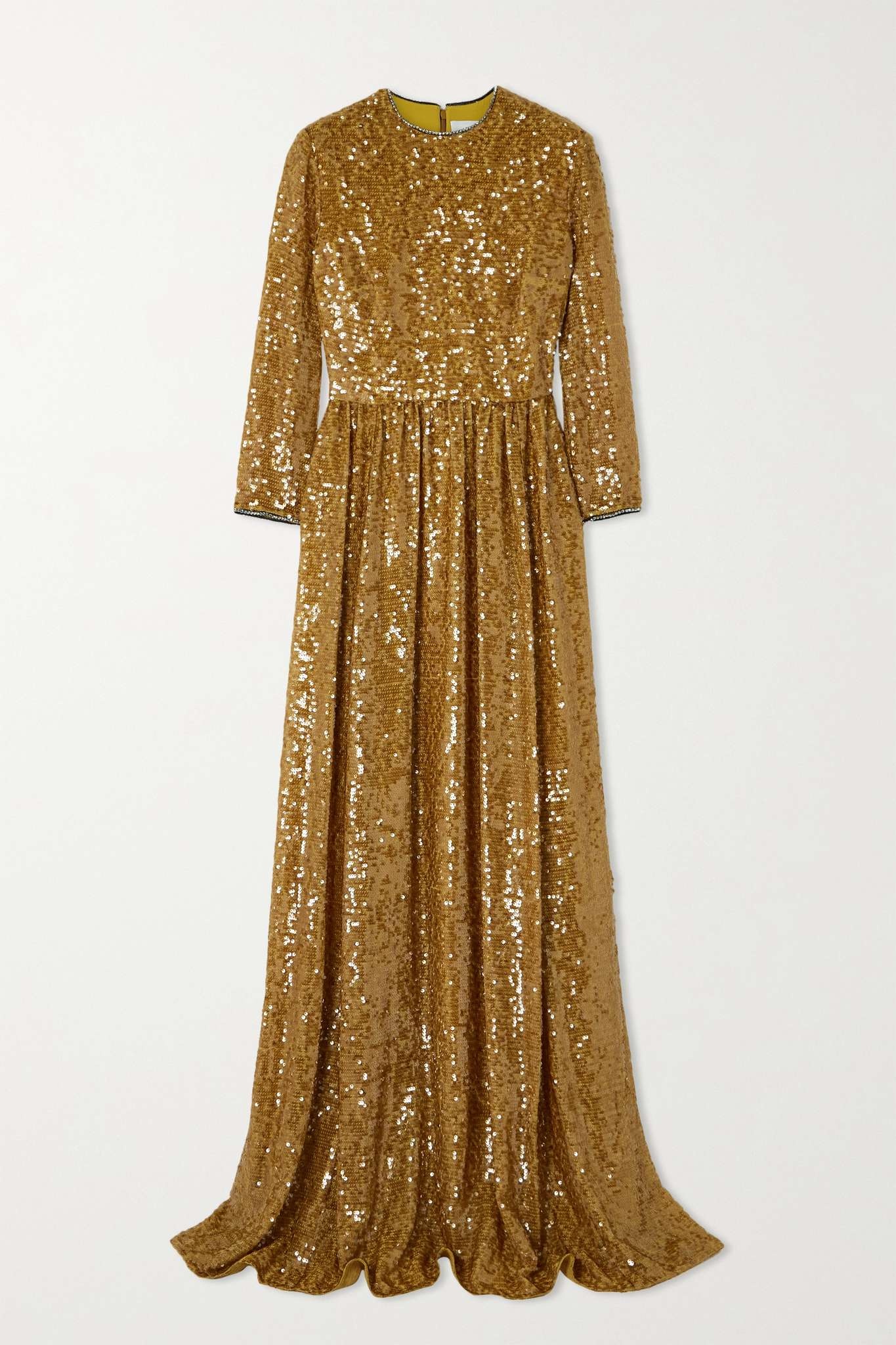 Crystal-embellished sequined chiffon gown - 1