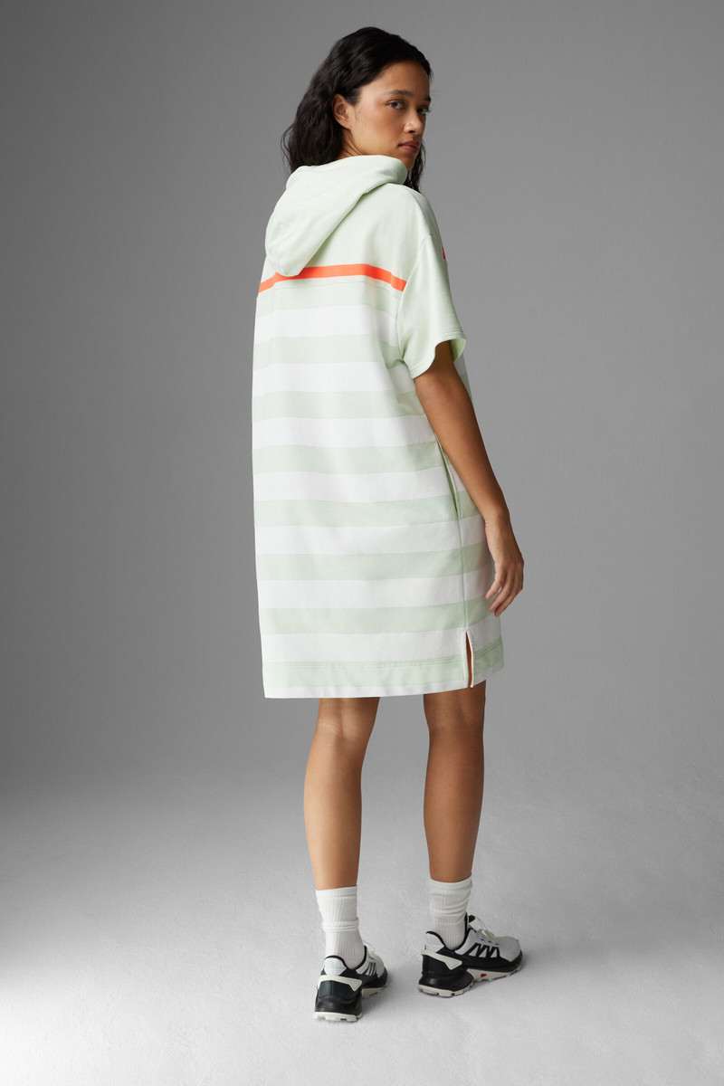 Yalda Sweatshirt dress in Light green/White 3
