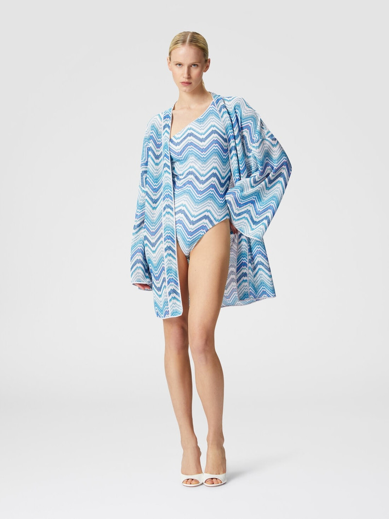 Missoni Short dressing gown cover-up in chevron crochet with lurex outlook