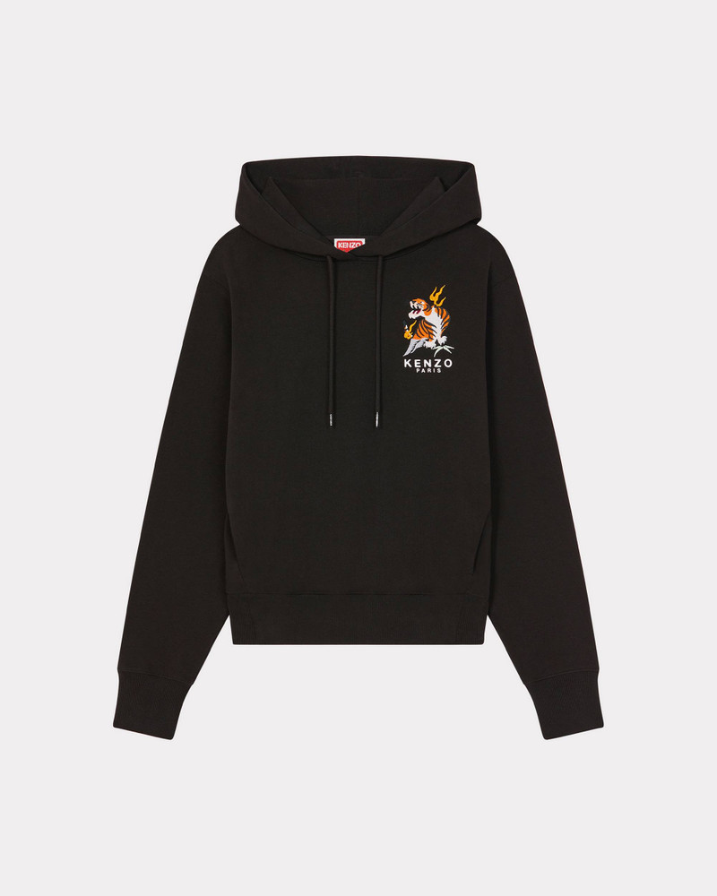 'Year of the Dragon' embroidered classic hoodie sweatshirt - 1