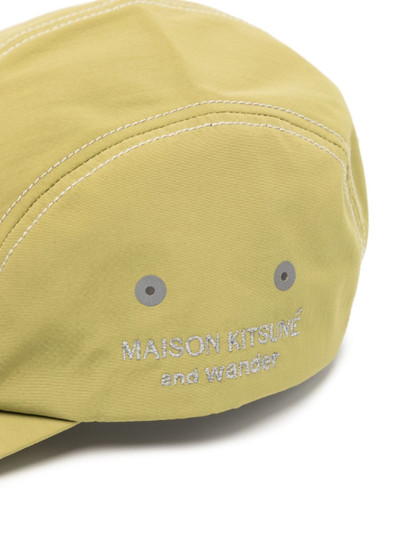 Maison Kitsuné slogan-patch seam-detail cap outlook