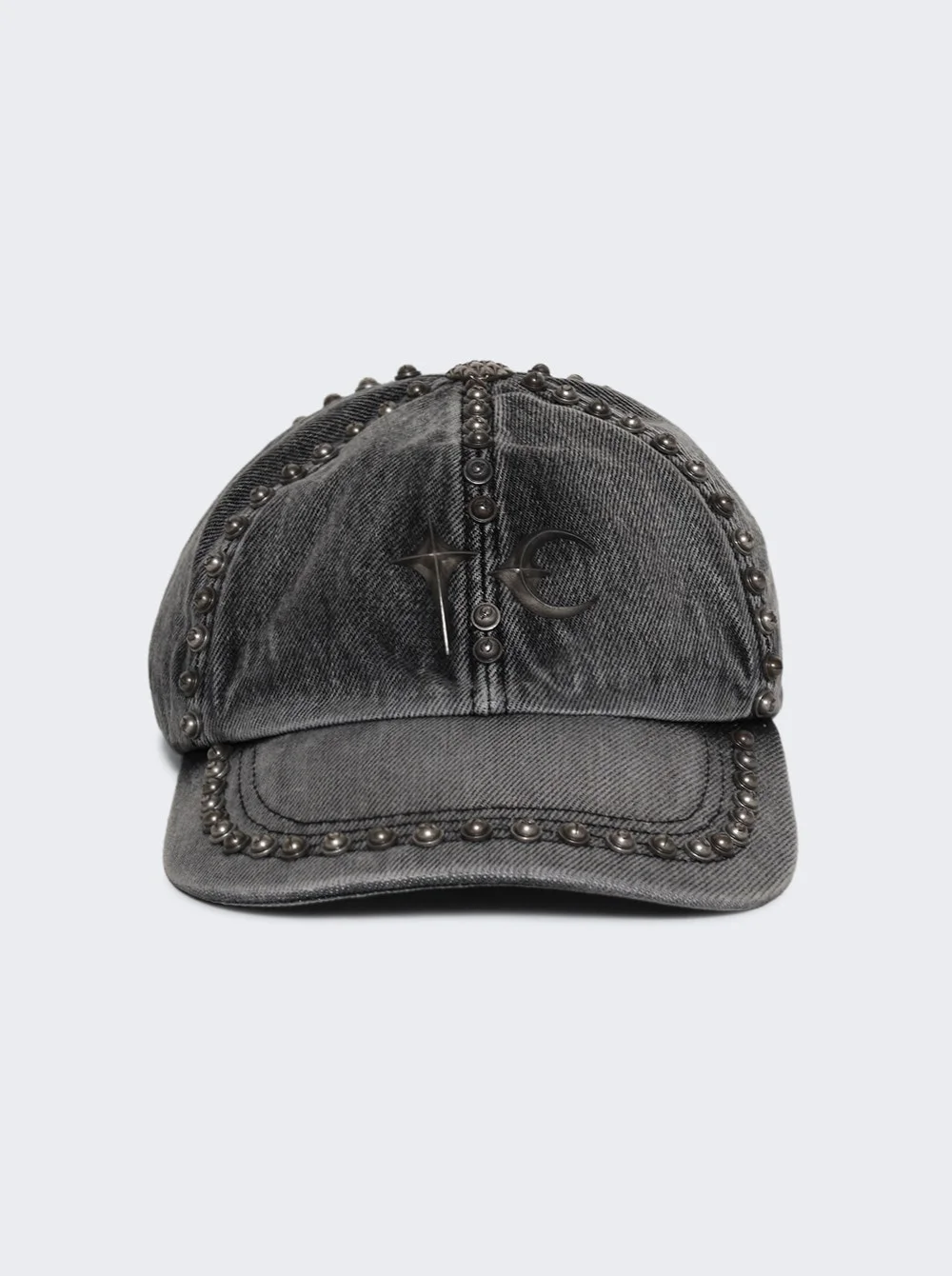 STUDDED DENIM CAP - 1