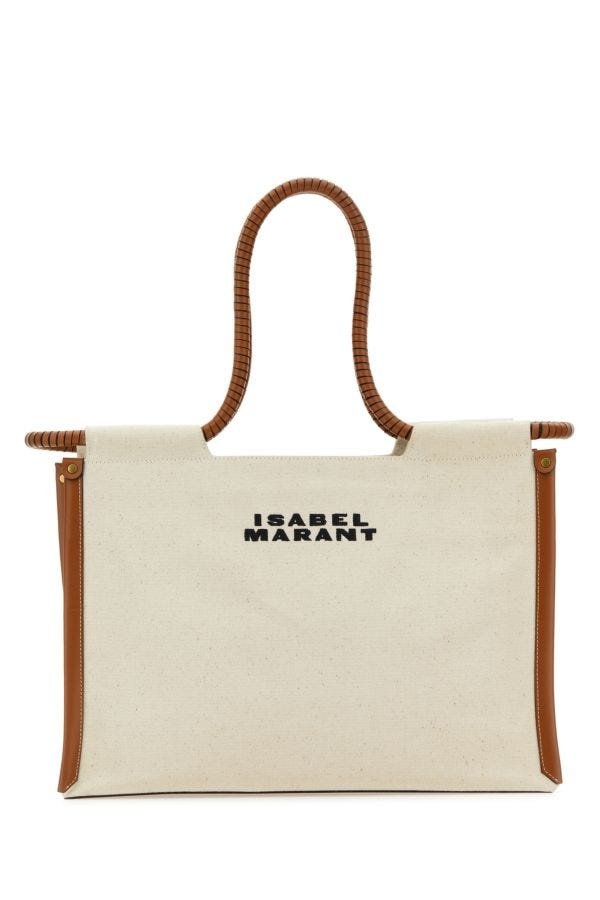 Isabel Marant Woman Melange Ivory Canvas Toledo Shopping Bag - 1