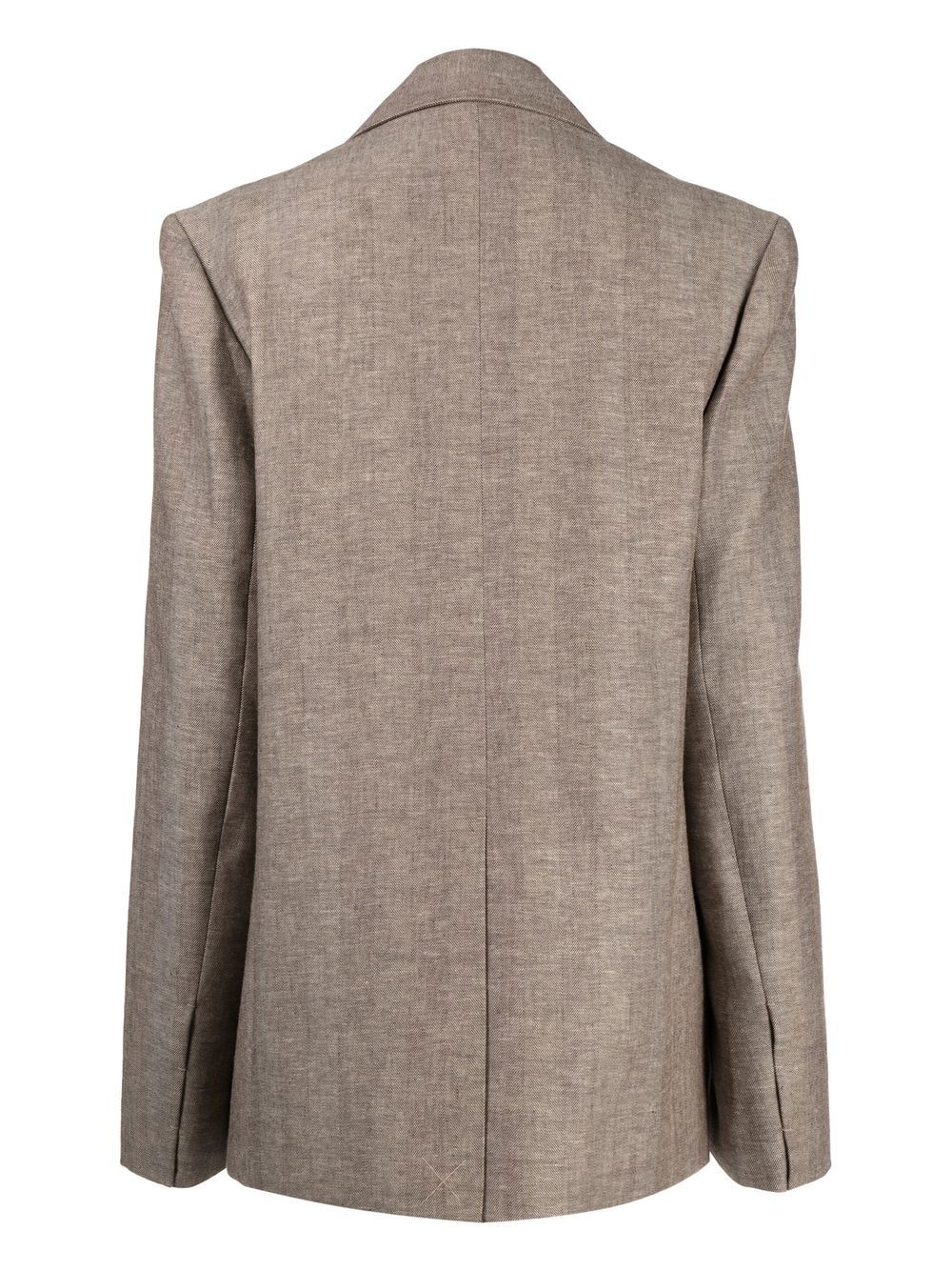 single-breasted linen-cotton blazer - 2
