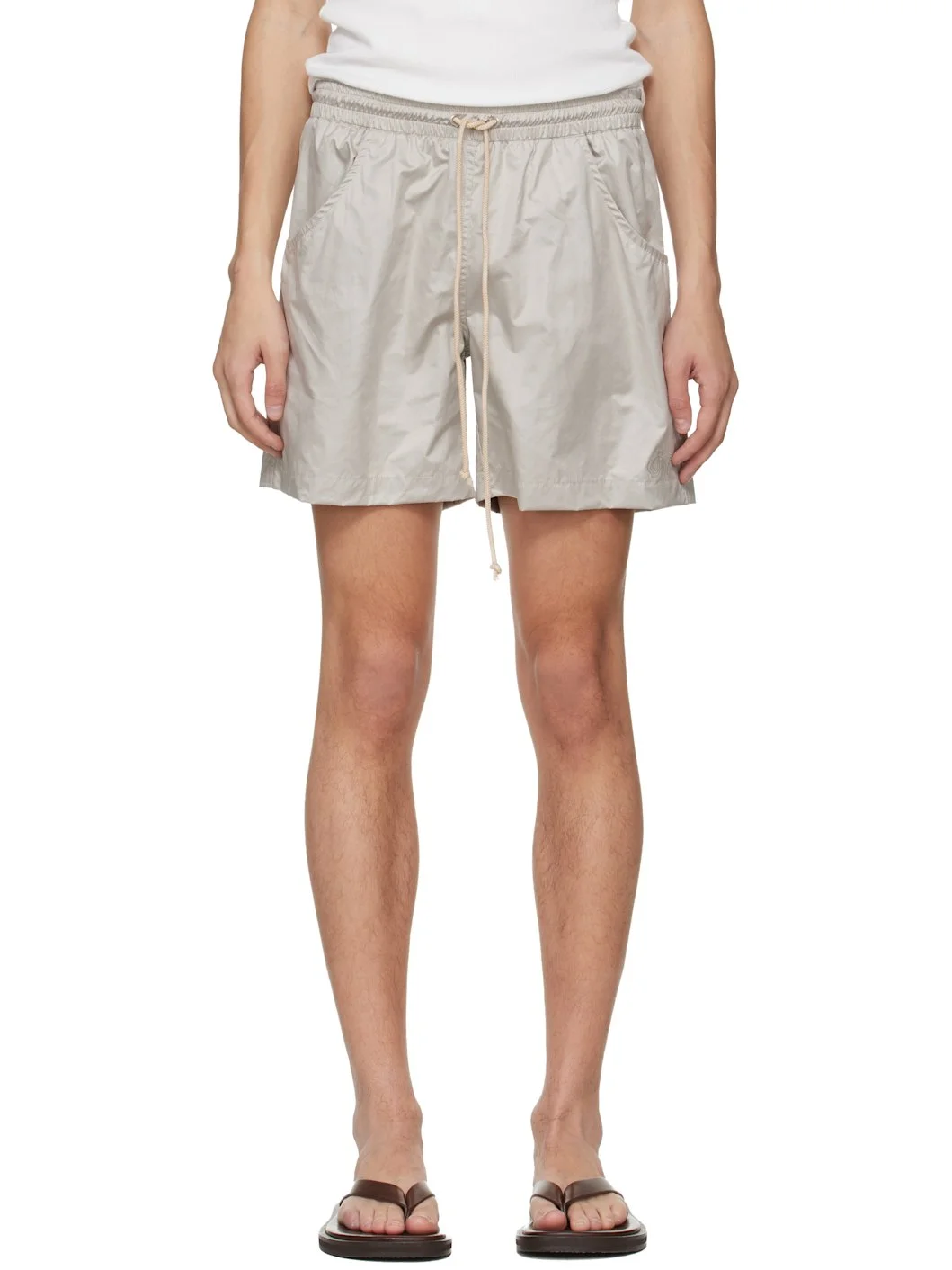 Gray Embroidered Logo Swim Shorts - 1