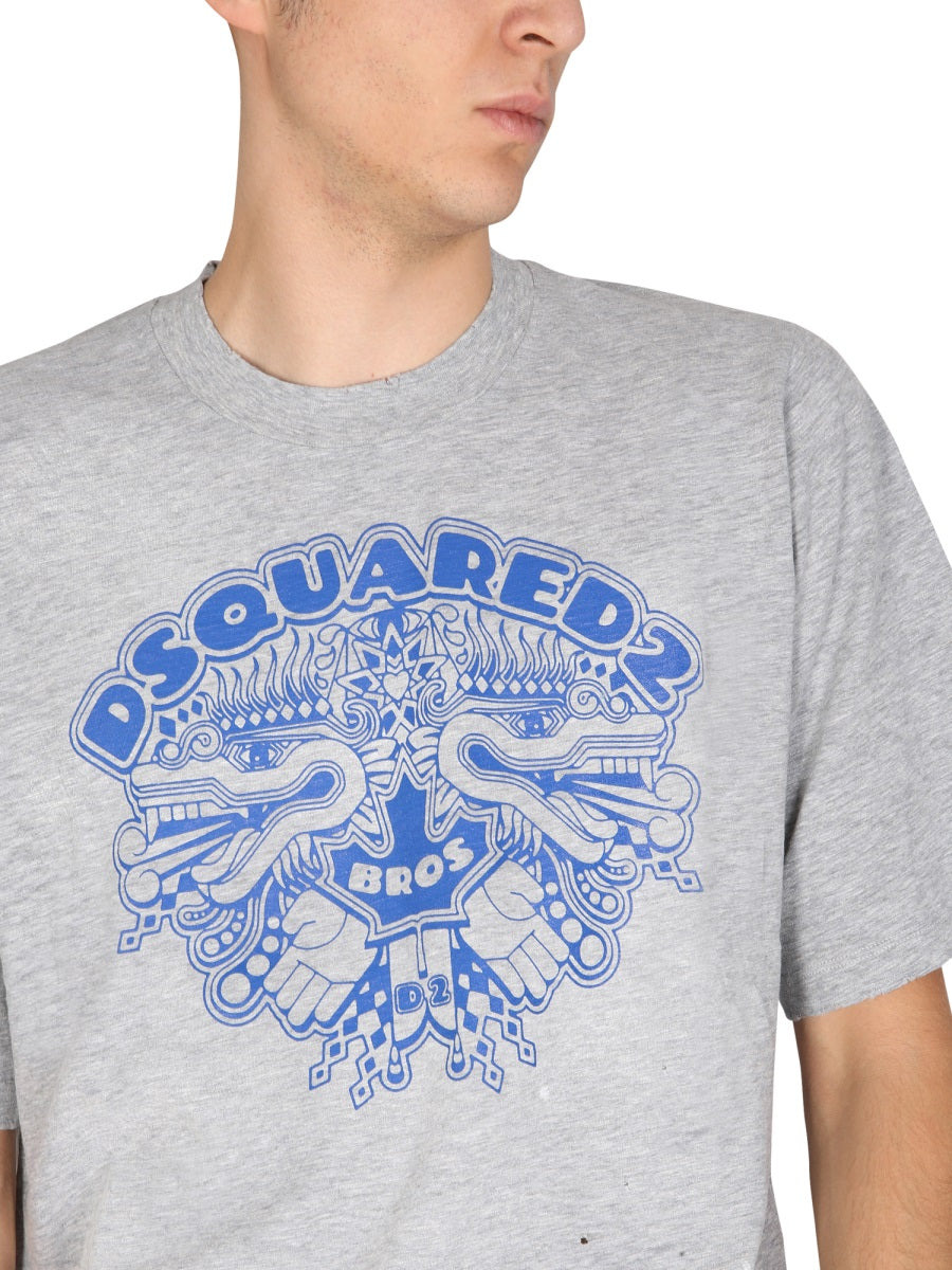 Dsquared Men Dragon Bros Football T-Shirt - 4