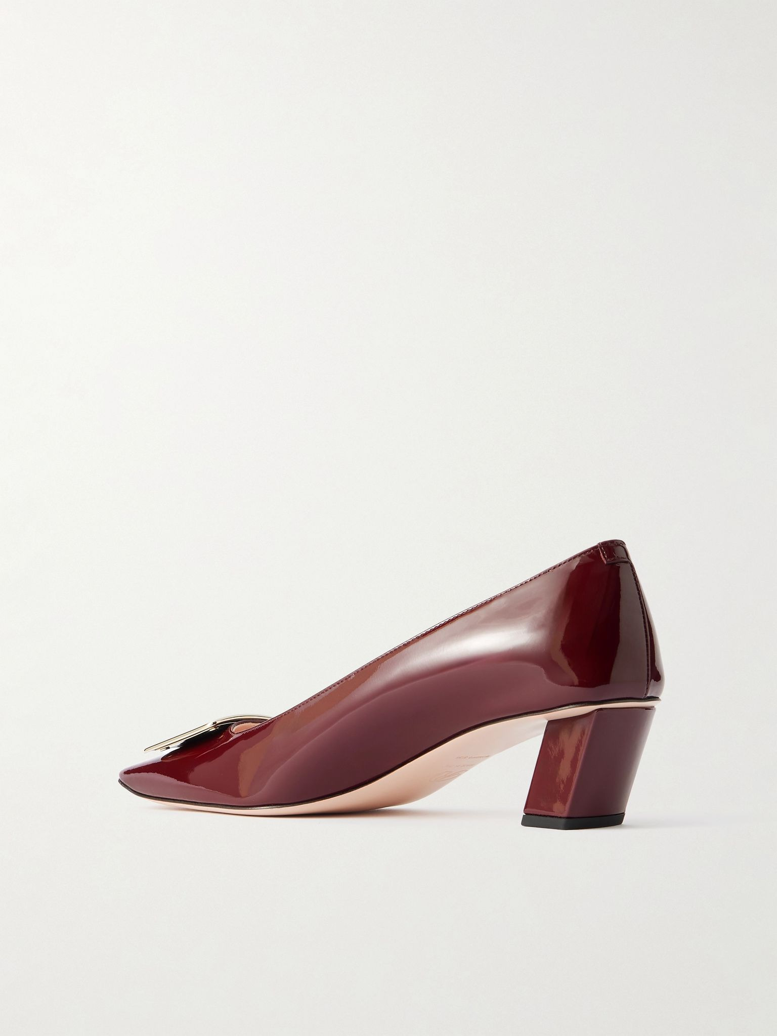 Belle Vivier 45 patent-leather pumps Burgundy - 3
