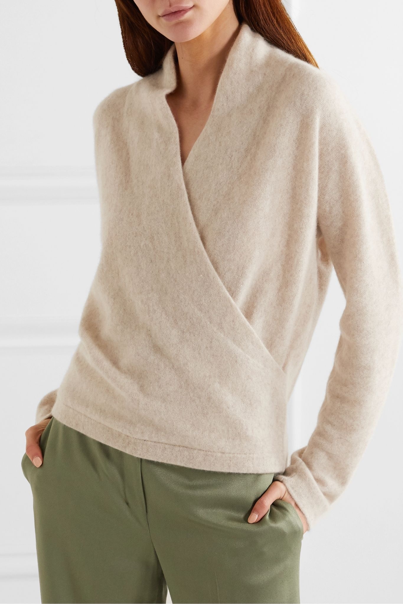 Wrap-effect cashmere sweater - 3