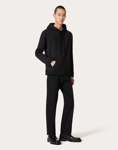 Valentino COTTON HOODED SWEATSHIRT WITH BLACK UNTITLED STUDS outlook