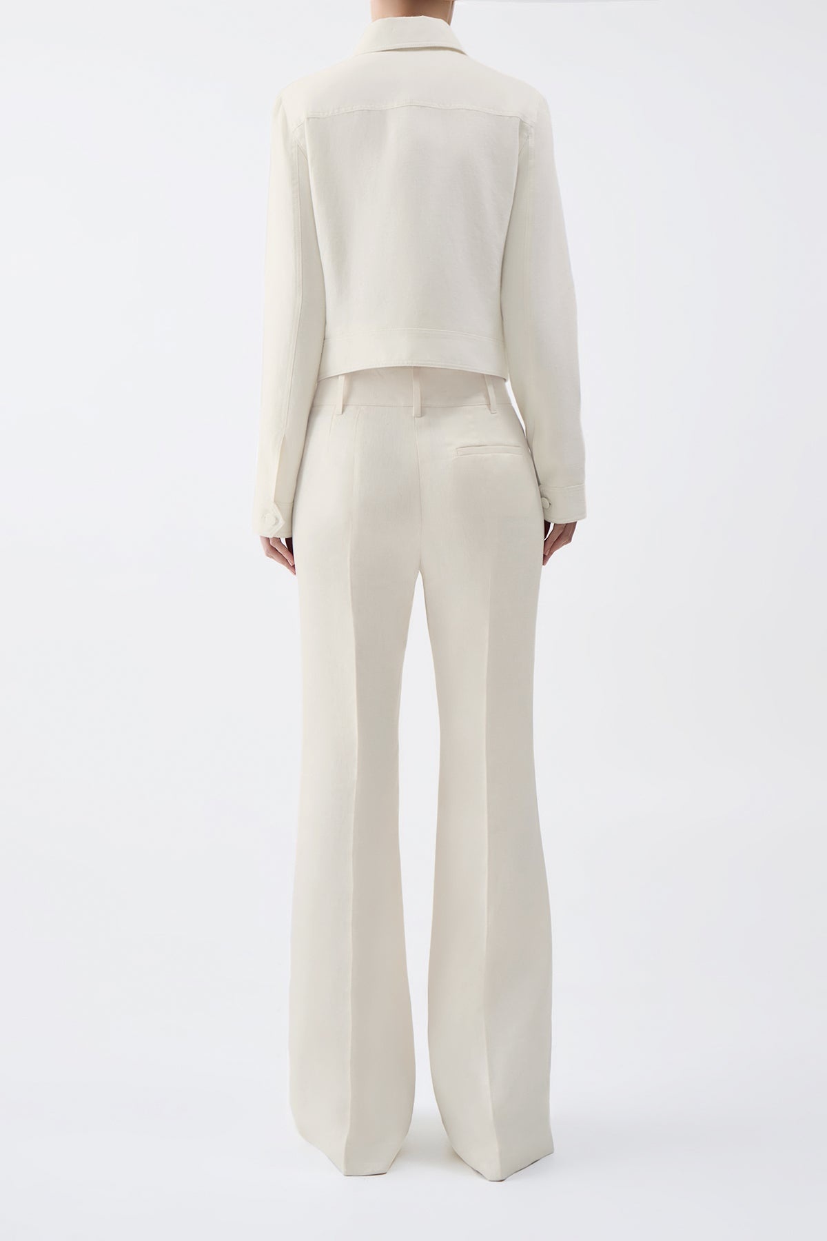 Thereza Jacket in Ivory Linen Virgin Wool - 3