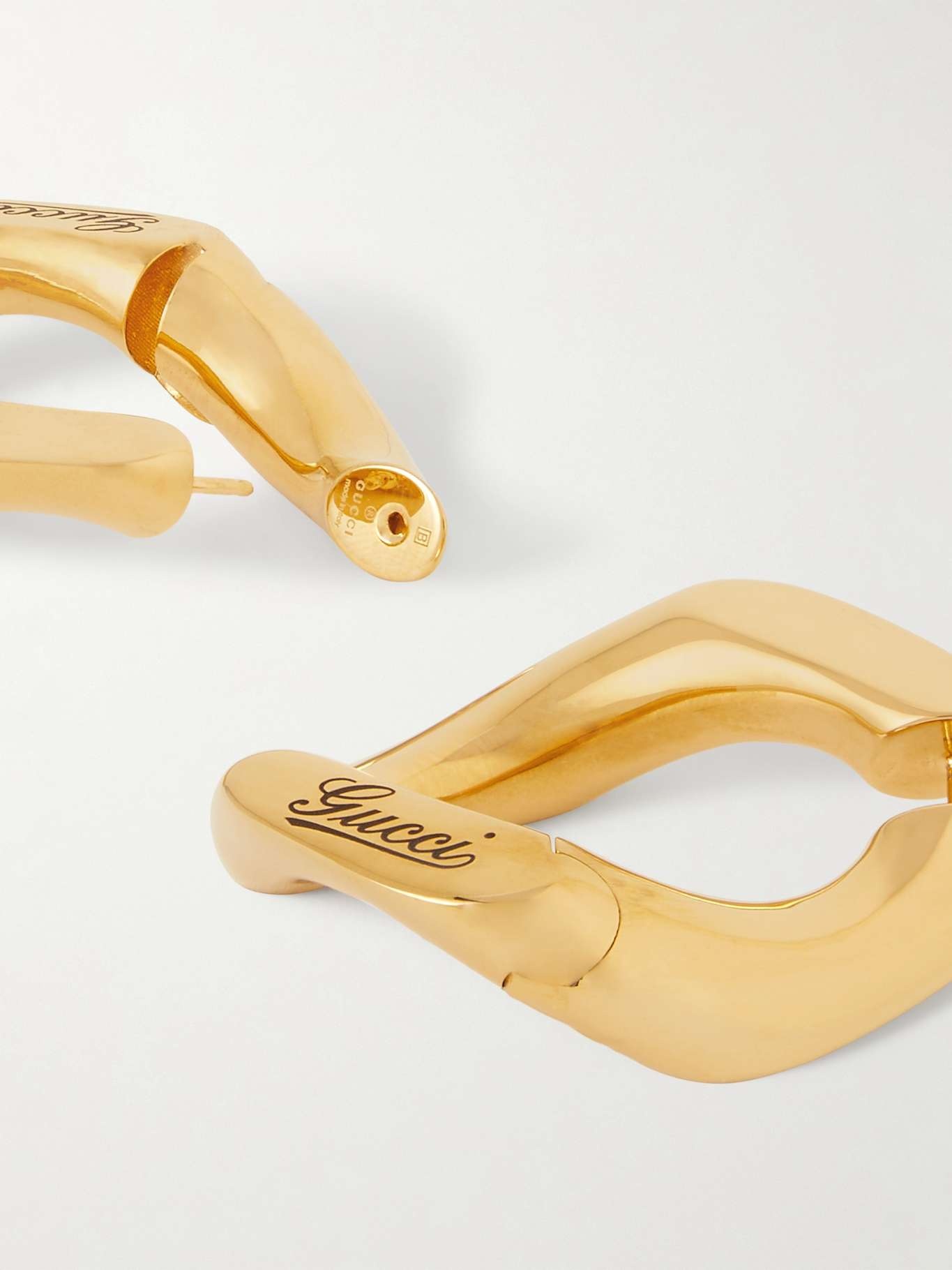 Large gold-tone hoop earrings - 3