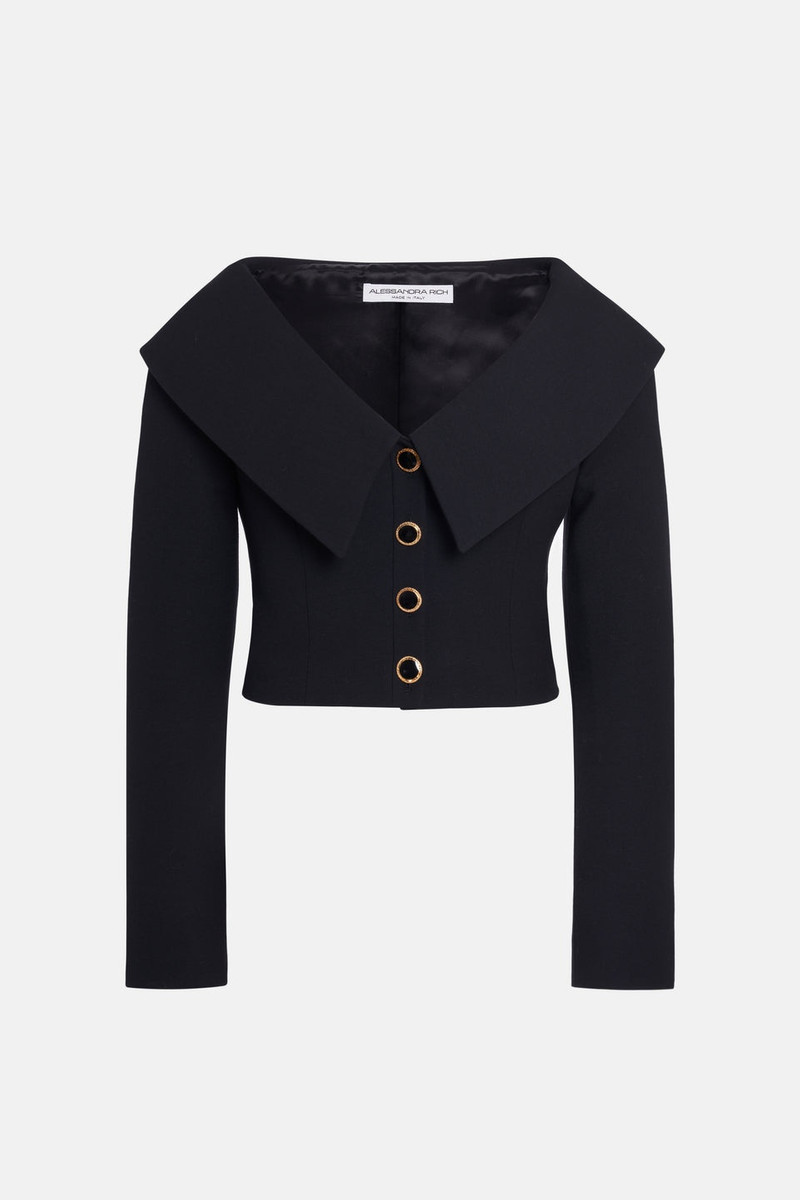 WOOL OFF THE SHOULDER JACKET - 1