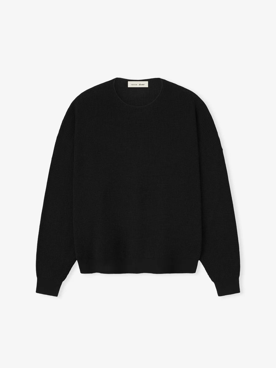 Signature Waffle 90s Crewneck Sweater - 1