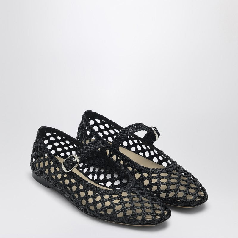 WOVEN MARY JANE BALLERINA BLACK - 1
