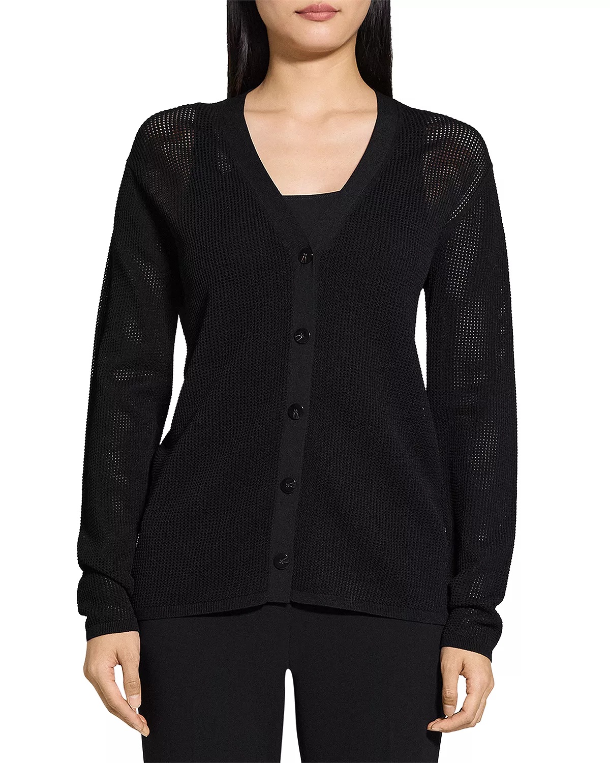 V Neck Cardigan Sweater - 1