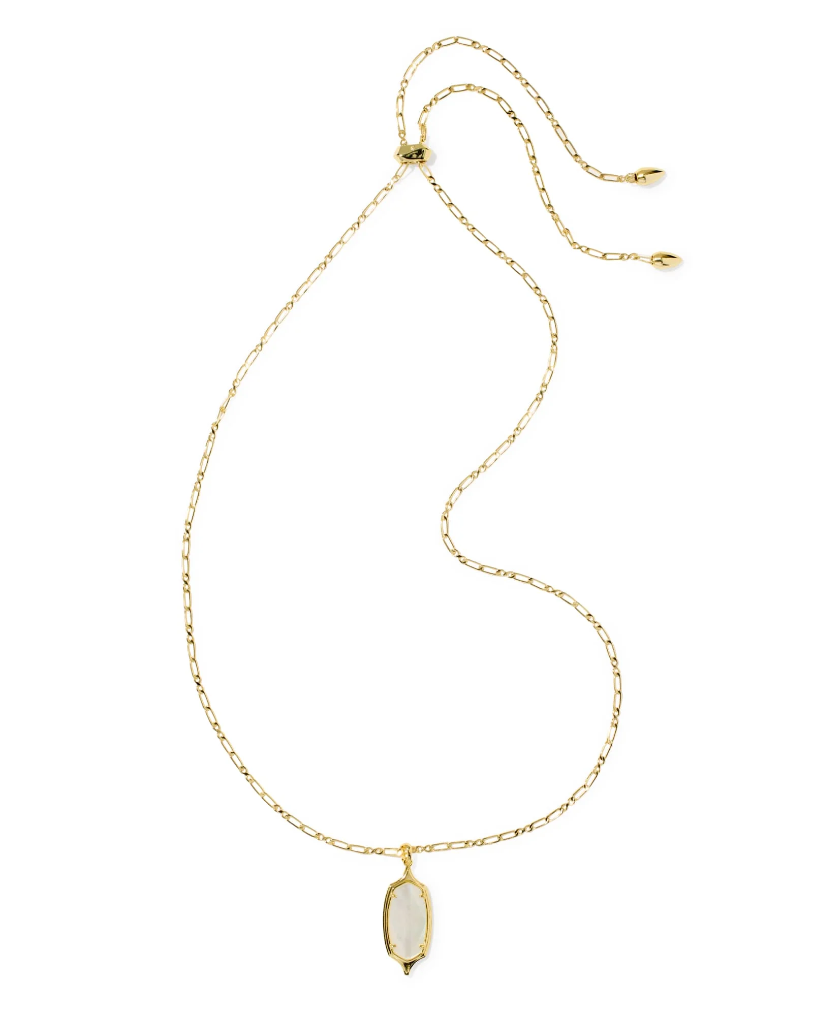 Dani Stepped Frame Gold Long Pendant Necklace - 1