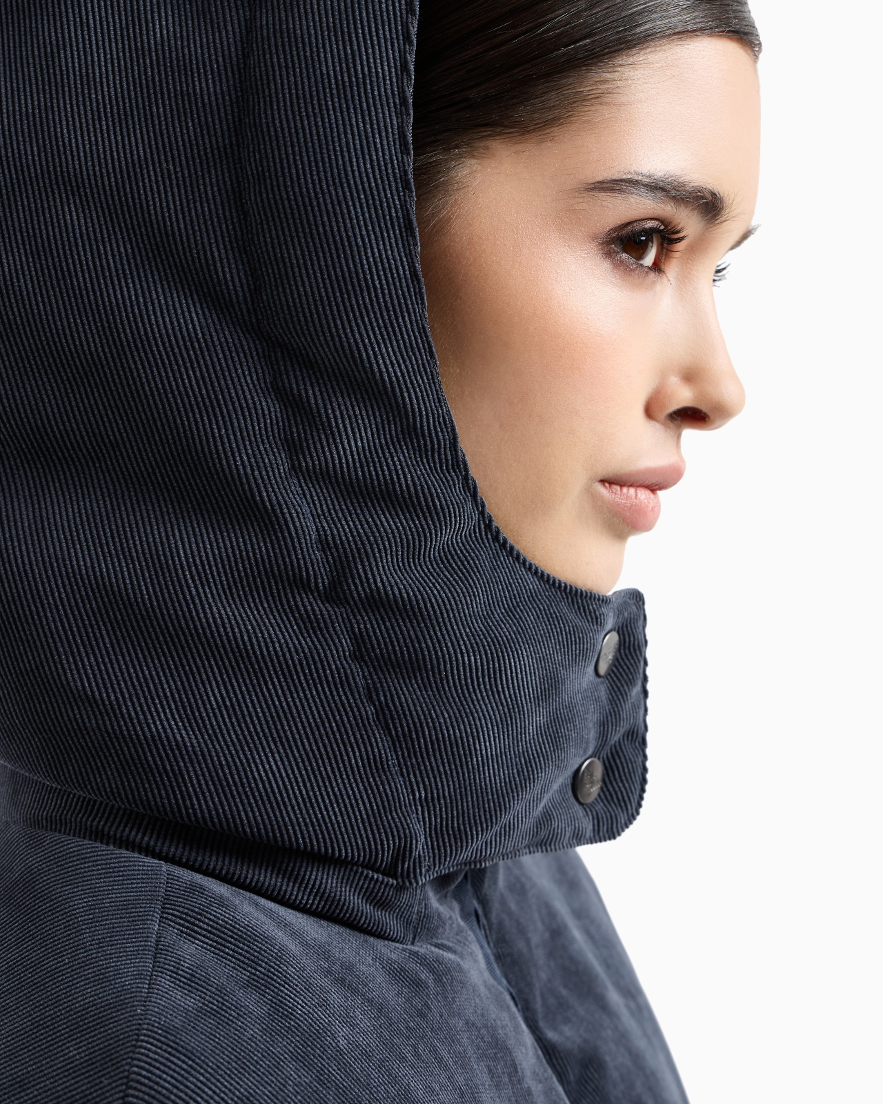 ASV water-repellent corduroy down jacket with hood and recycled down - 5