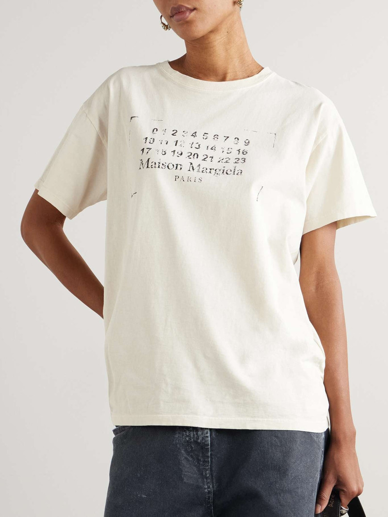 Printed cotton-jersey T-shirt Cream 3